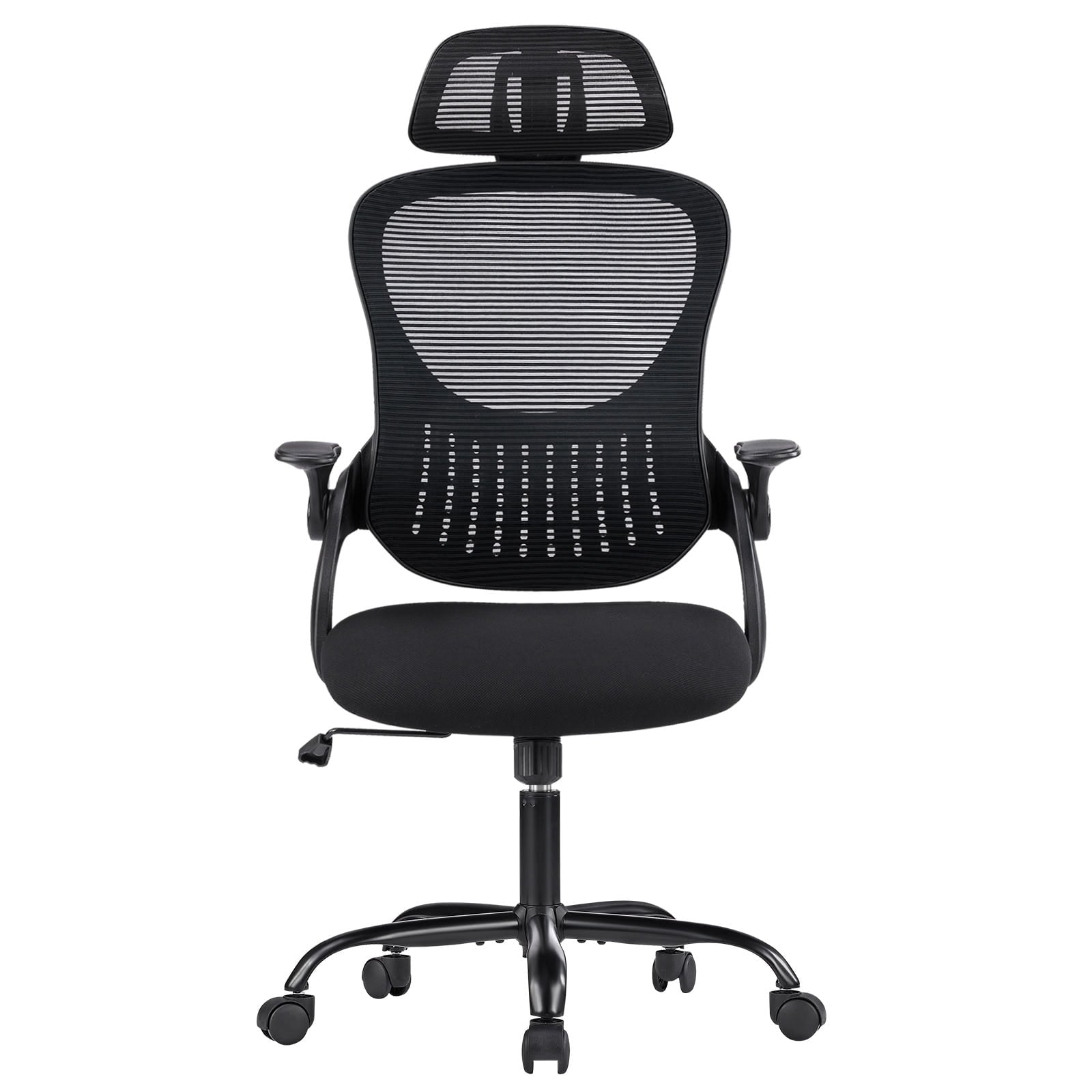 MAYEERTY Ergonomic High Back Mesh Office Chair, Adjustable Computer Desk Chair with Headrest & Flip-Up Armrests, Back Storage for Home Office Study Room