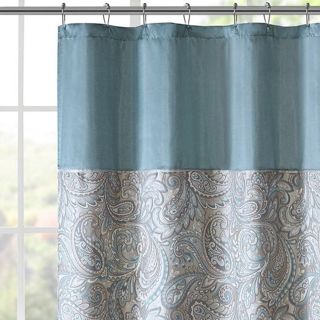 MAYEERTY Grey Shower Curtain with 12 pcs Hooks,72" x 72", Machine-Washable