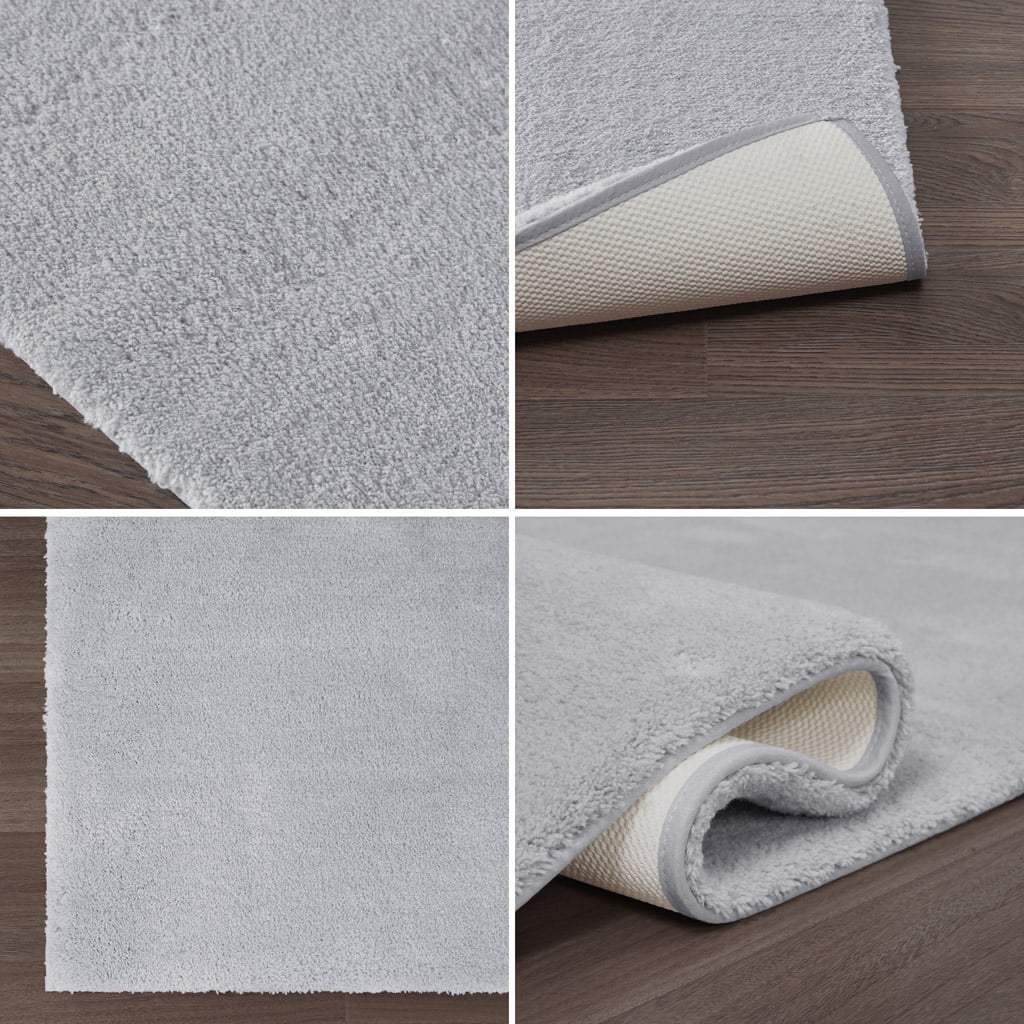 MAYEERTY Soft Polyester Bath Runner Rug, 20" x 24", Grey
