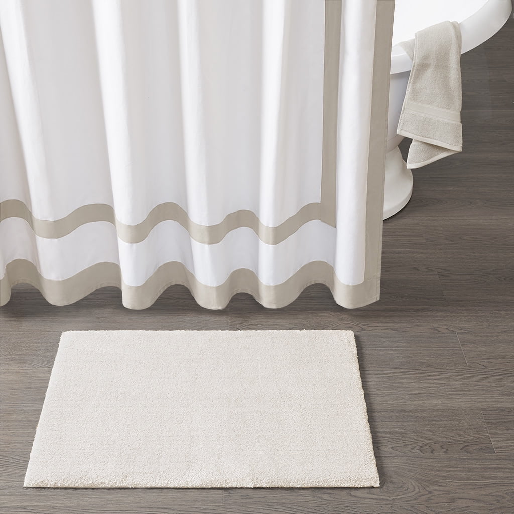 MAYEERTY Soft Polyester Bath Runner Rug, 20" x 30", Ivory