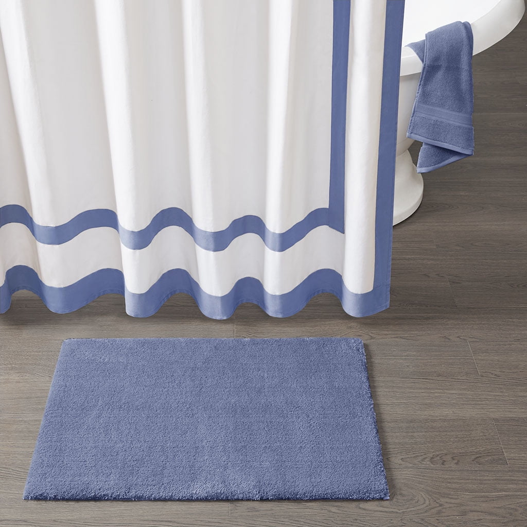 MAYEERTY Soft Polyester Bath Runner Rug, 24" x 40", Navy