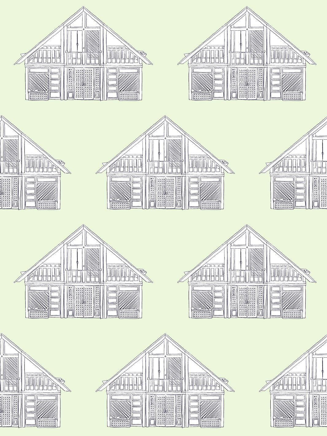 Dreamhouse Classic Removable Vinyl Wallpaper by Barbie - Pistachio