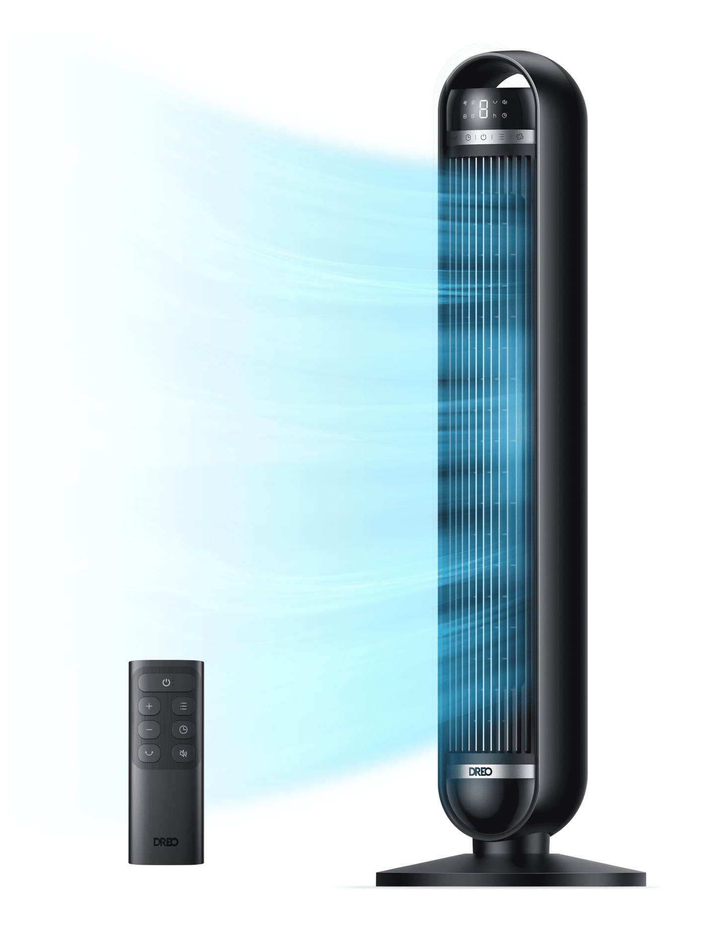 DREO Nomad DC Tower Fan, 27ft/s Velocity, Ultra Quiet Bladeless Floor Fan with 10 Speeds and 4 Modes, 90Â° Oscillating, Remote Control
