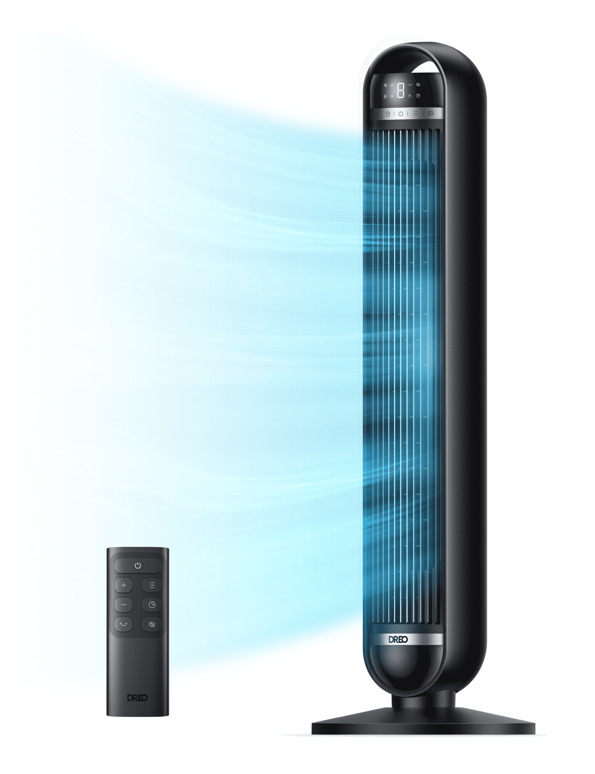 DREO Nomad DC Tower Fan, 27ft/s Velocity, Ultra Quiet Bladeless Floor Fan with 10 Speeds and 4 Modes, 90Â° Oscillating, Remote Control