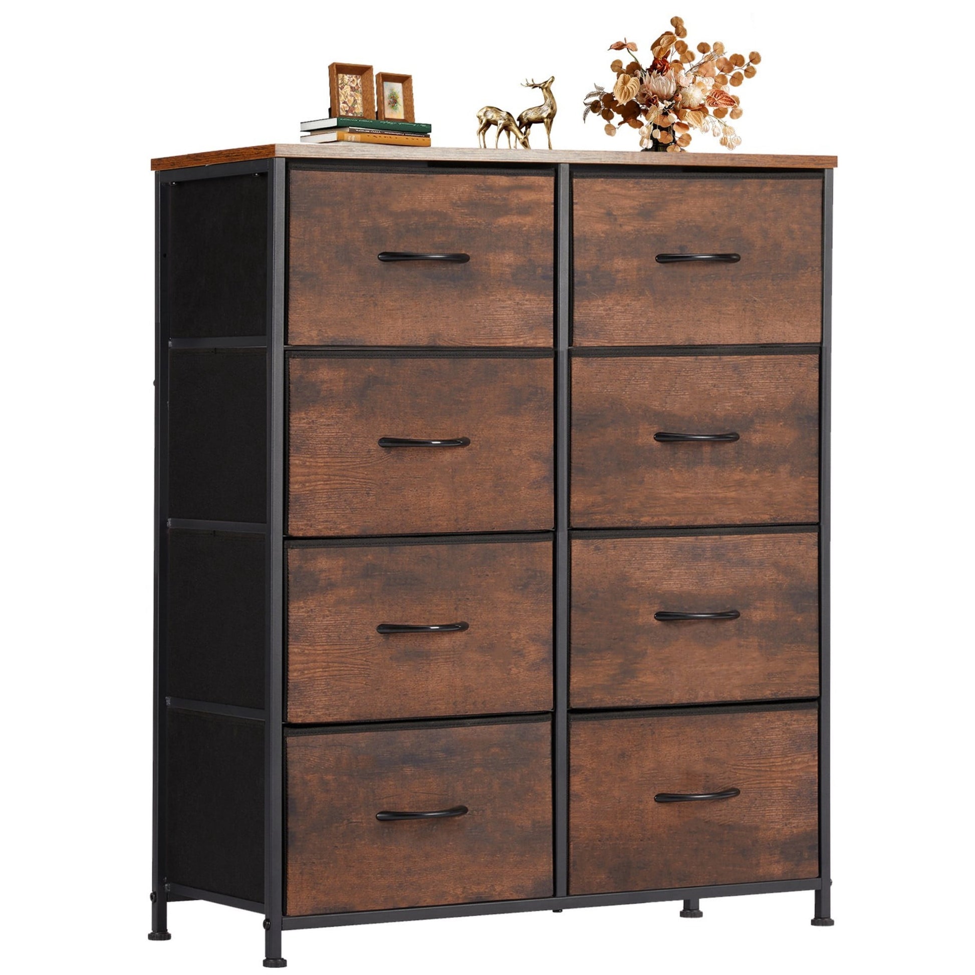 CONCETTA 8-Drawer Fabric Dresser Storage Chest for Bedroom, Closet, Entryway, Storage Furniture for Adults, Rust