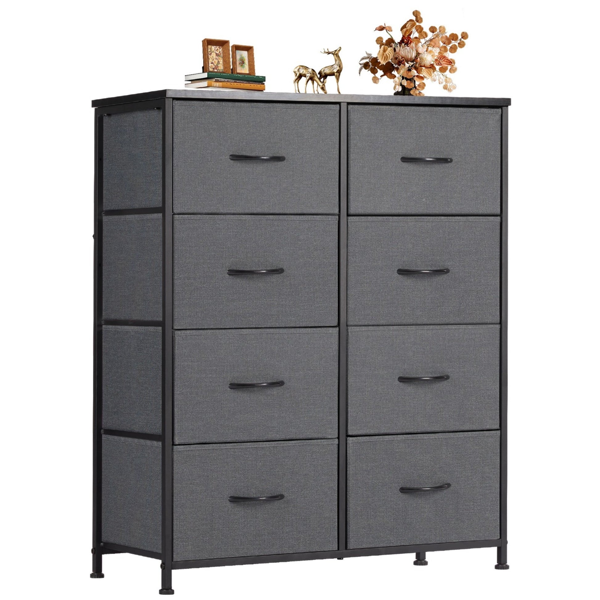 CONCETTA 8-Drawer Fabric Dresser Storage Chest for Bedroom, Closet, Entryway, Storage Furniture for Adults, Gray