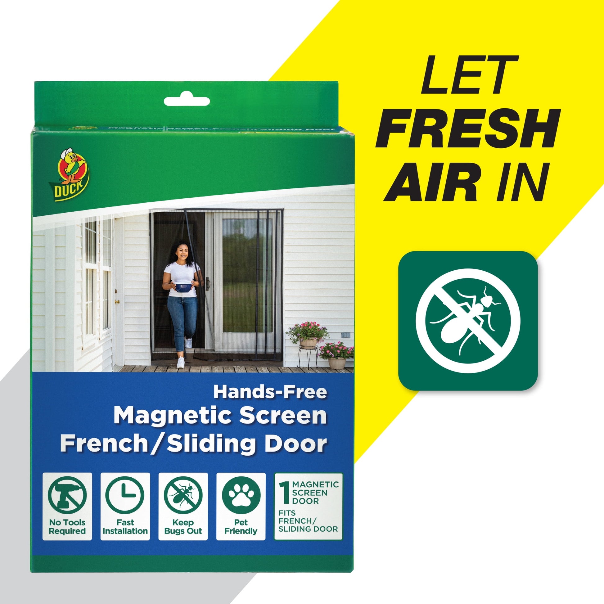 Duck Brand 86 in. x 39 in. Hands-Free Magnetic Mesh Screen Door