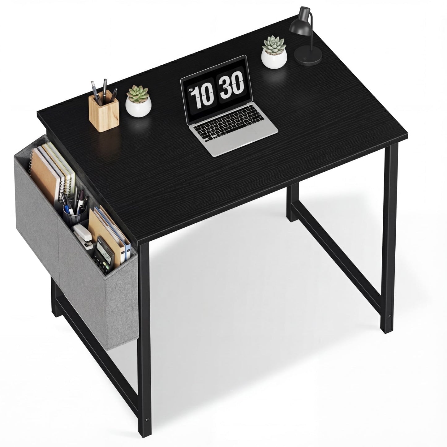EDX 31" Small Computer Desk with Metal Frame, Waterproof Surface & Storage Bag, Two Desk Styles Shipped Randomly â€“ Ideal for Bedroom or Small Spaces, Black