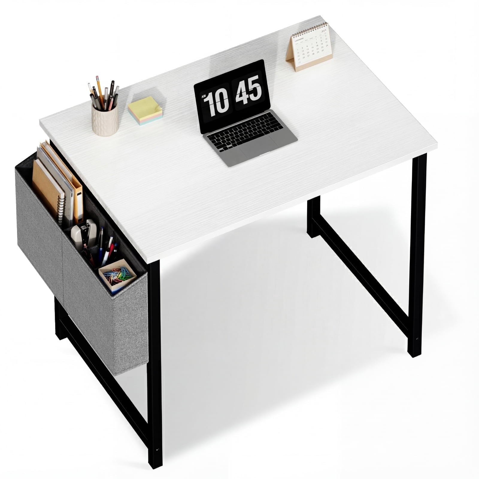 EDX 31" Small Computer Desk with Metal Frame, Waterproof Surface & Storage Bag, Two Desk Styles Shipped Randomly â€“ Ideal for Bedroom or Small Spaces, White