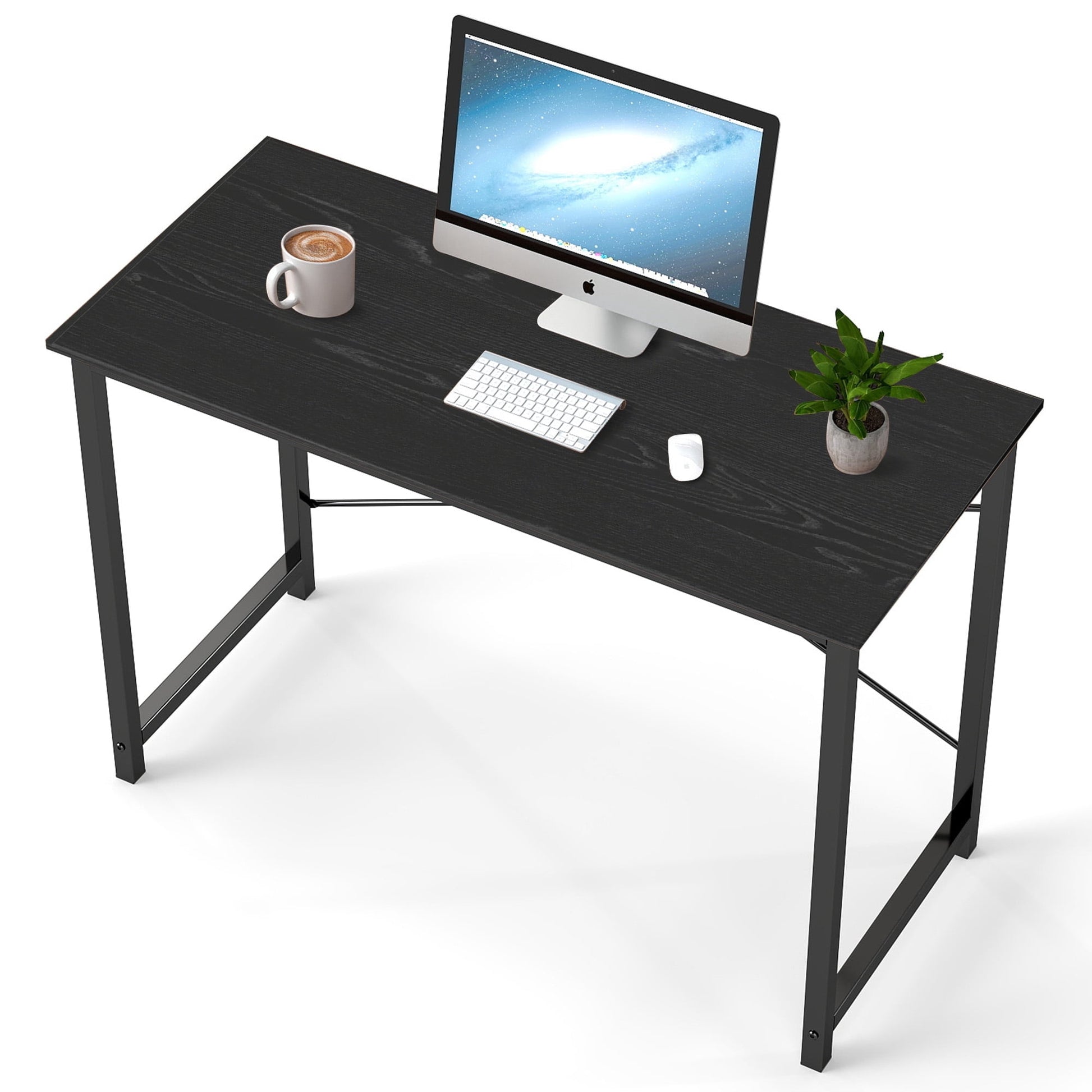 EDX 44 Inch Computer Desk for Small Spaces, Small Student Study Gaming  Work Writing Desk, Modern Simple PC Table Workstation for Home Office, Black
