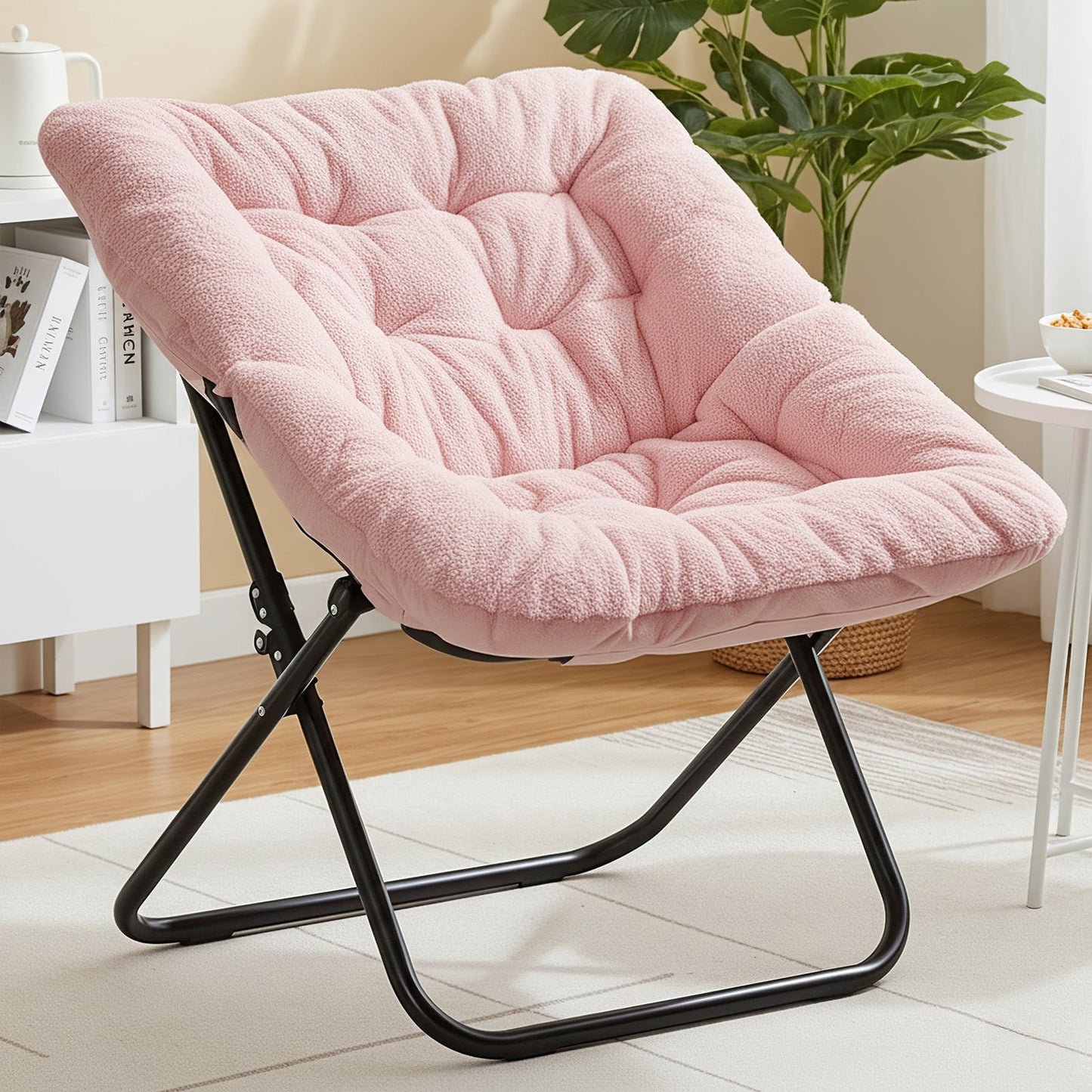 EDX Silla CÃ³moda para Adultos, SalÃ³n Plegable de Piel SintÃ©tica Suave para Dormitorio Sala de Estar Dormitorios Silla de Lectura Flexible