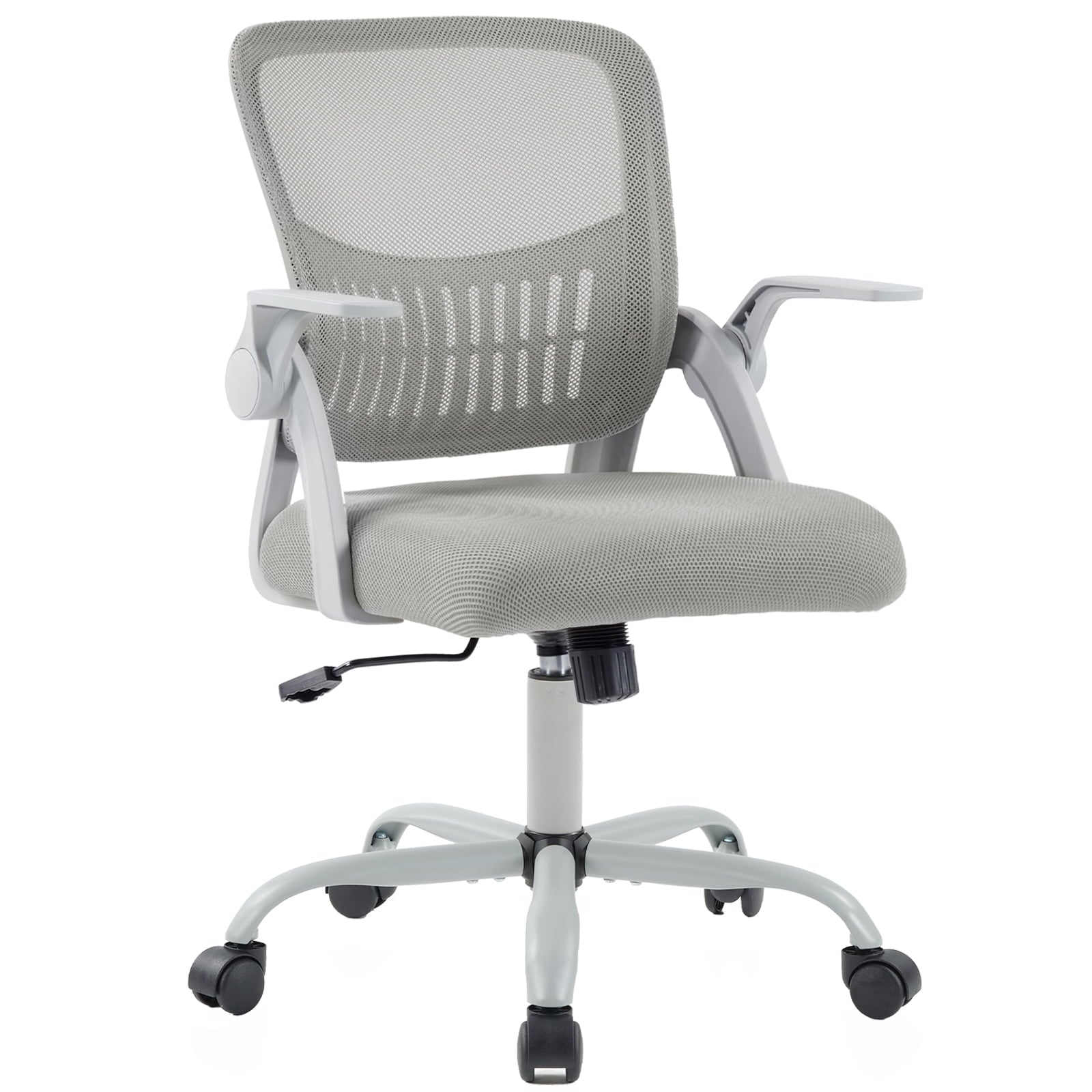 EDX Desk Chair with Ergonomic Lumbar Support, Flip-Up Armrests & Removable Footrest - 250lbs Capacity, Suitable for Home, Office, Bedroom, Gray