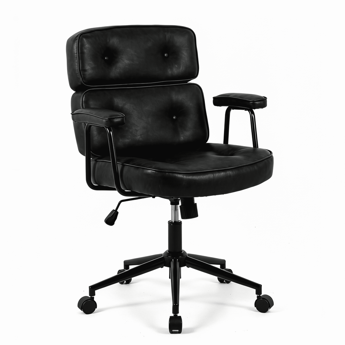 edx PU Leather Home Office Chair, 350LBS Heavy Duty, 8 Hours Ergonomic High Back Desk Chair with Lumbar Support, Black