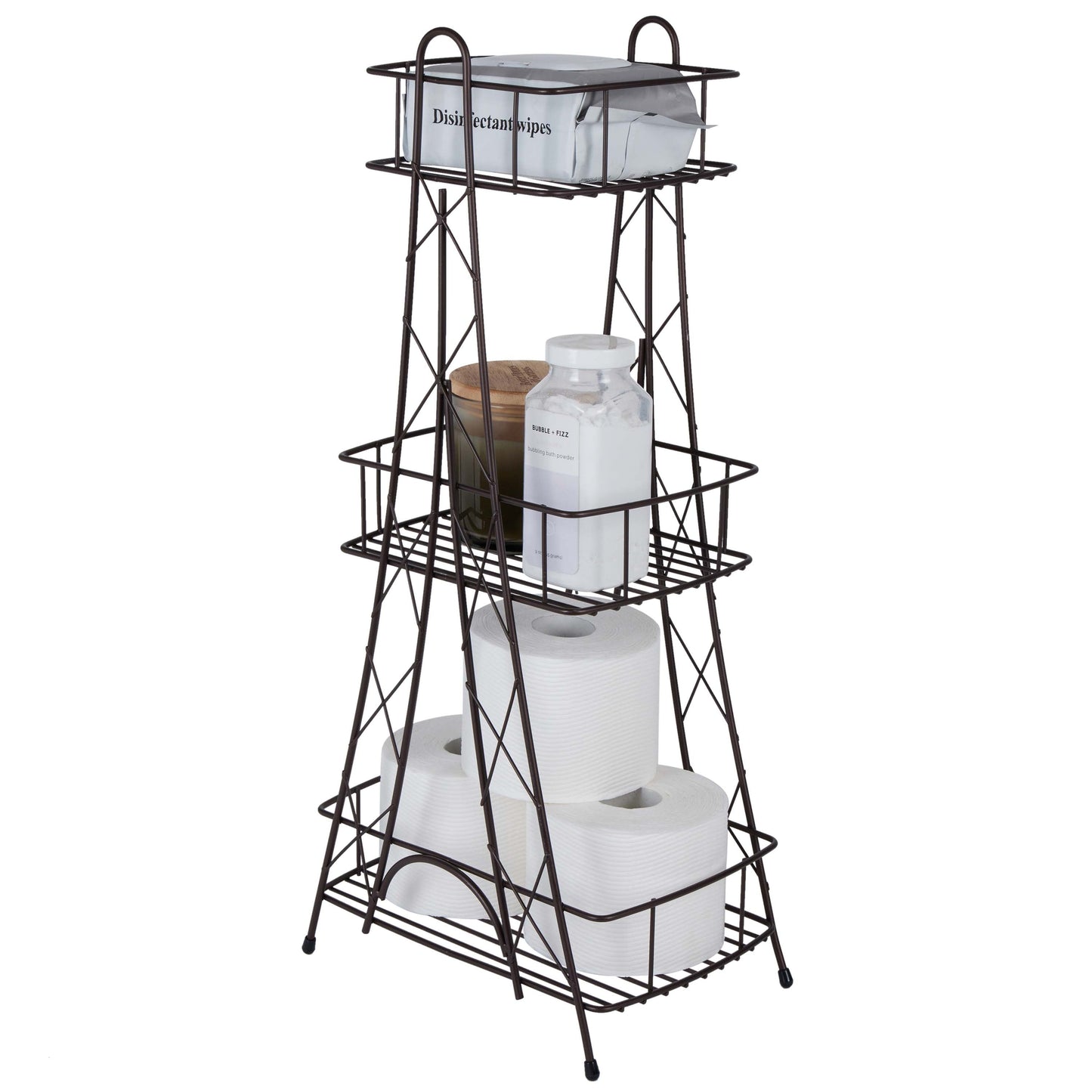 ELLE Paris Ville Des Lumieres Collection Eiffel Tower 3 Tier Spa Tower, 11"x 7"x 24.8" H