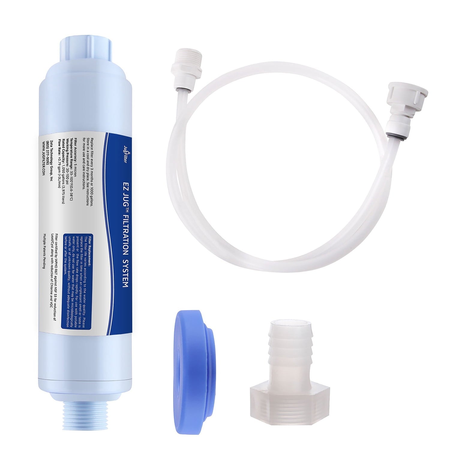 EZ Jug Water Filtration System with Garden Hose Faucet Adapter, EZOD001