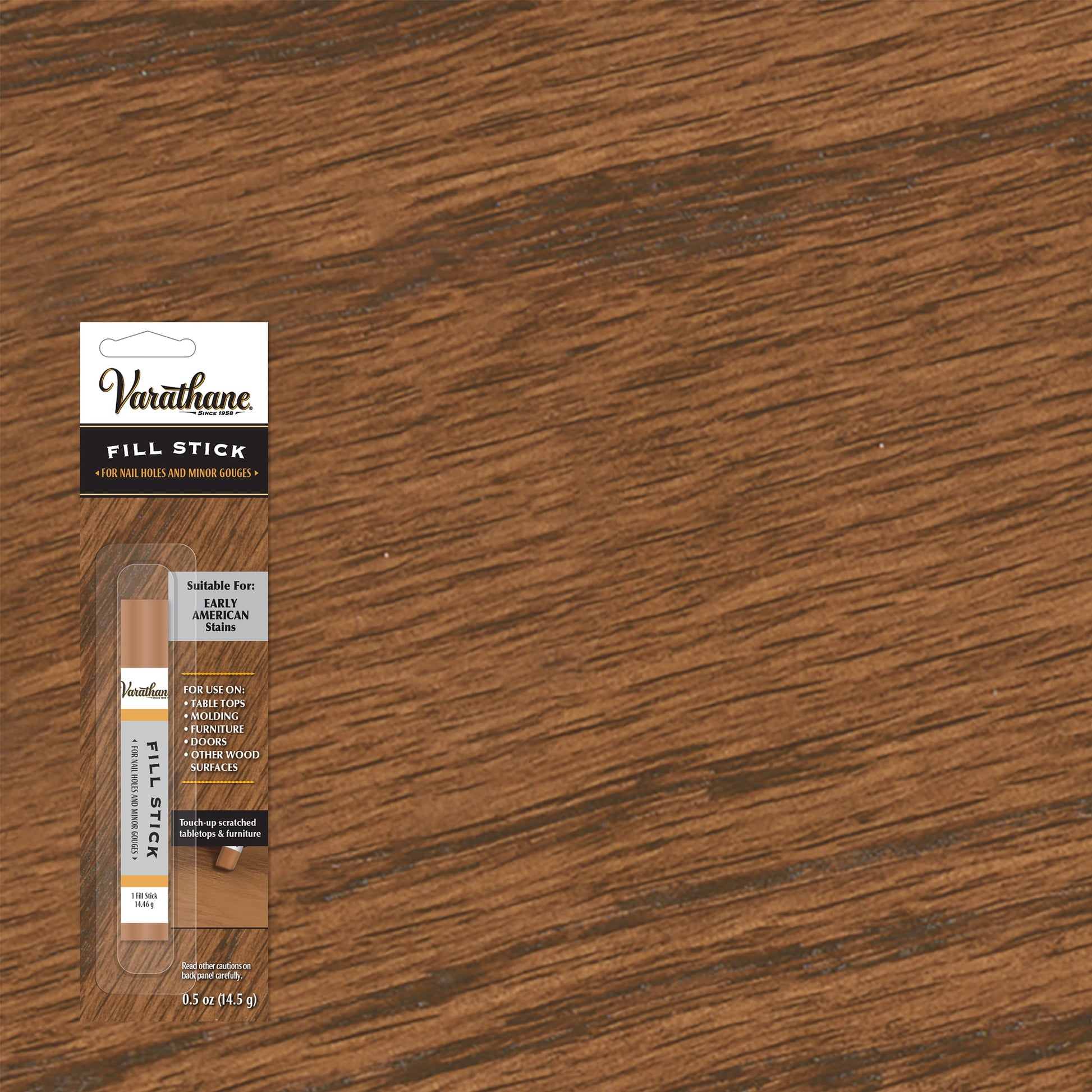 Paquete de 6, Early American, Varathane Relleno Premium para ReparaciÃ³n de Madera en Barra-215370, 0.5 oz