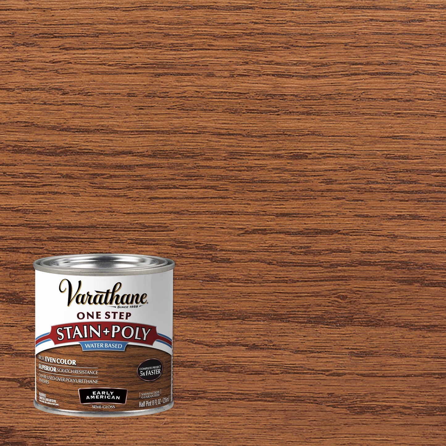 4 Pack, Early American, Varathane Stain + Polyurethane, Semi-Gloss -384363, Half Pint