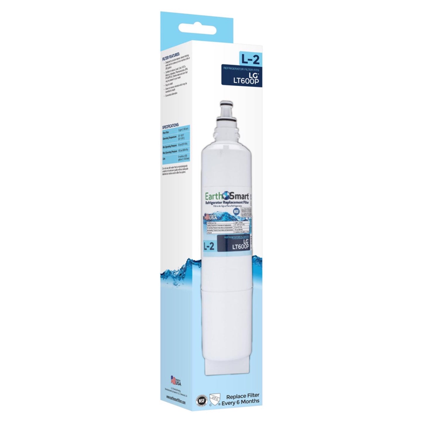 EarthSmart L-2 Refrigerator Replacement Filter For LG LT600P
