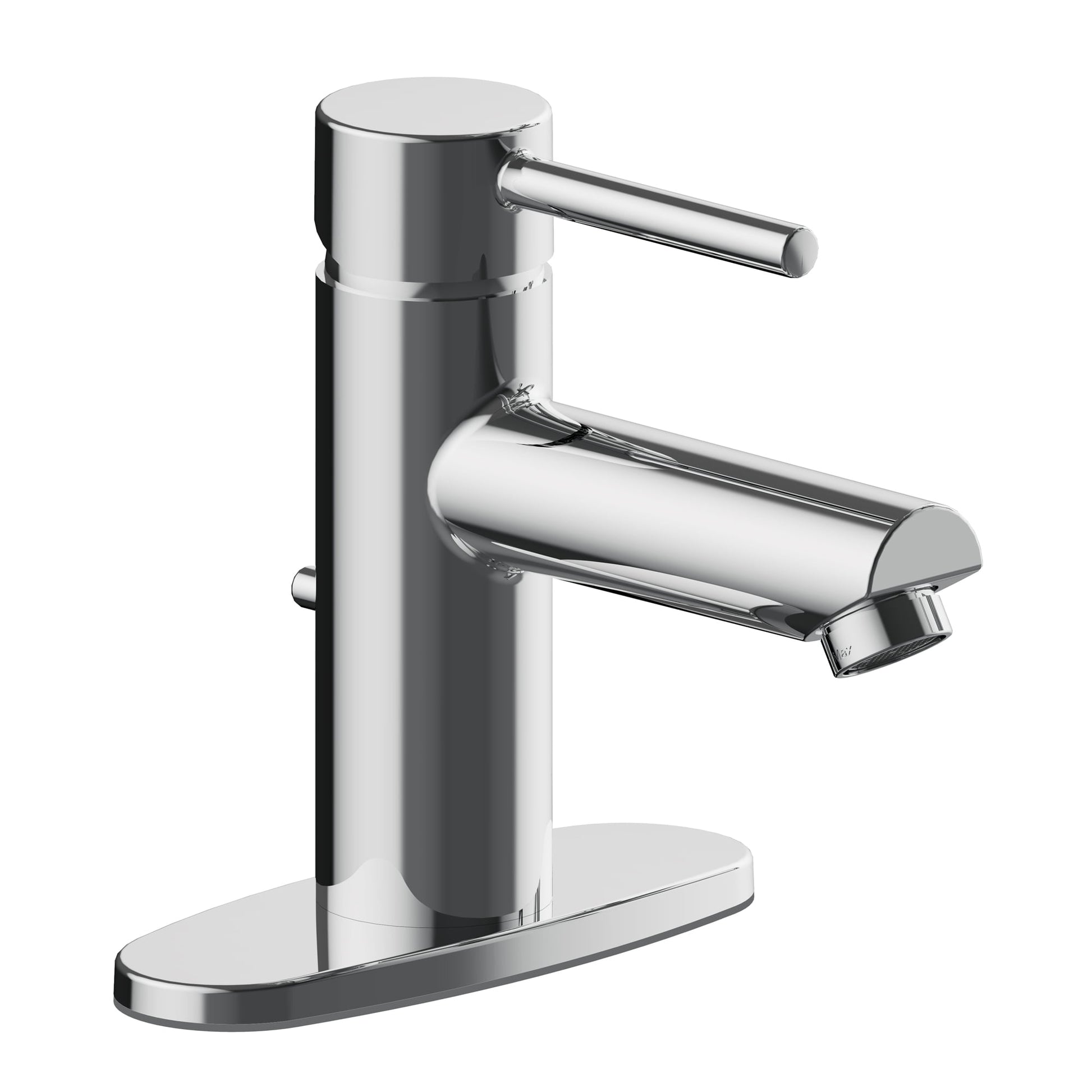 Eastport II Modern Single-Handle Bathroom Faucet with Deck Plate, Polished Chrome â€“ Design House, 593897