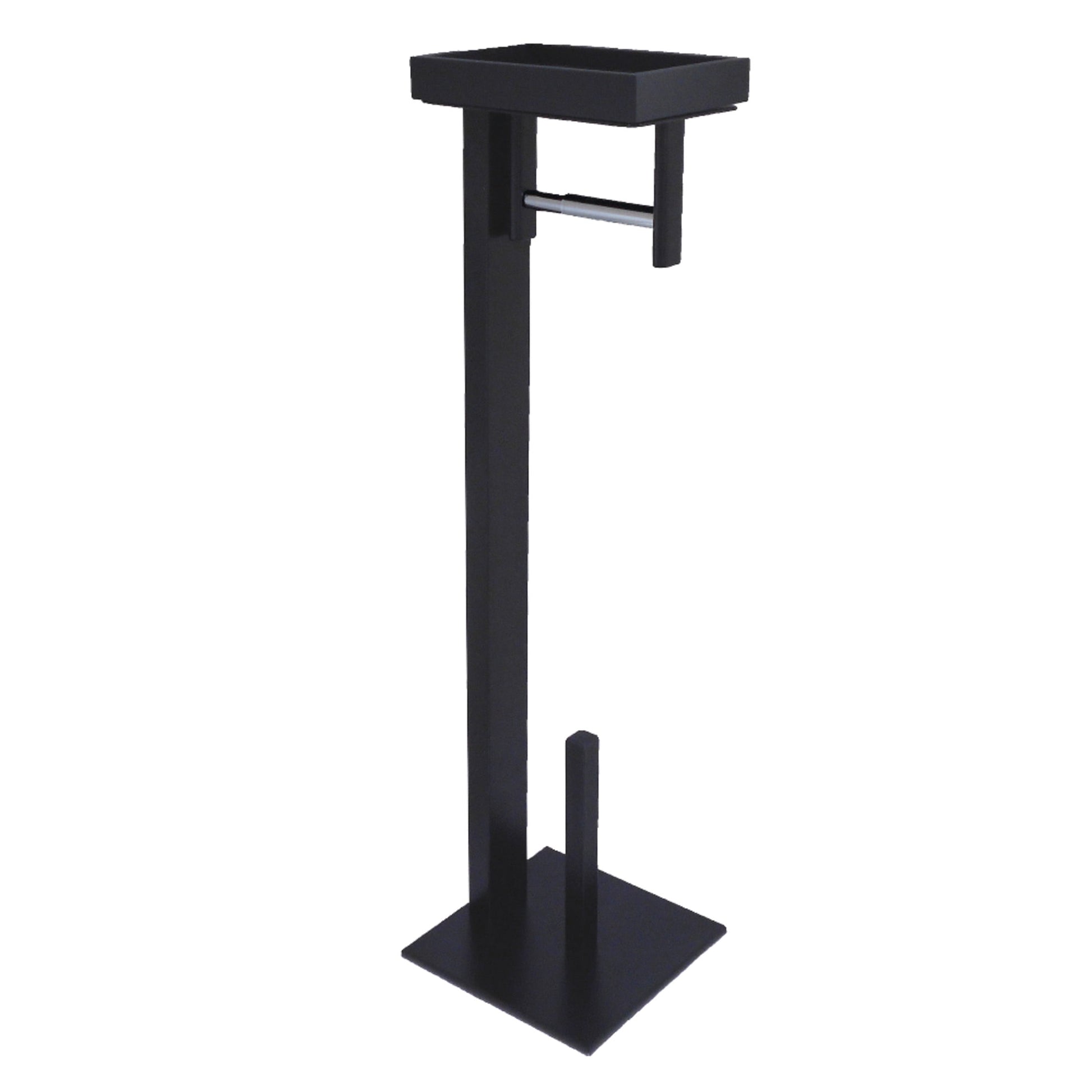 Kingston Brass SCC8500 Freestanding Toilet Paper Holder with Storage Shelf in Matte Black