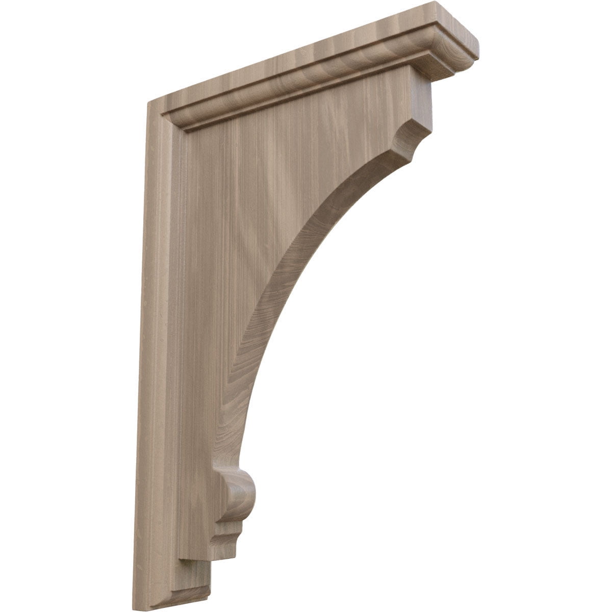 Ekena Millwork Soporte de Madera Thompson Extra Grande de 2 1/2" de Ancho x 8" de Profundidad x 12" de Alto, Nogal (Paquete de 4)