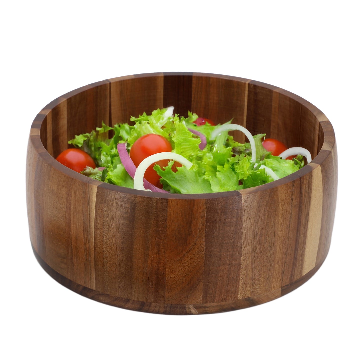 Elama 9.75 Inch Large Acacia Wood Salad Bowl