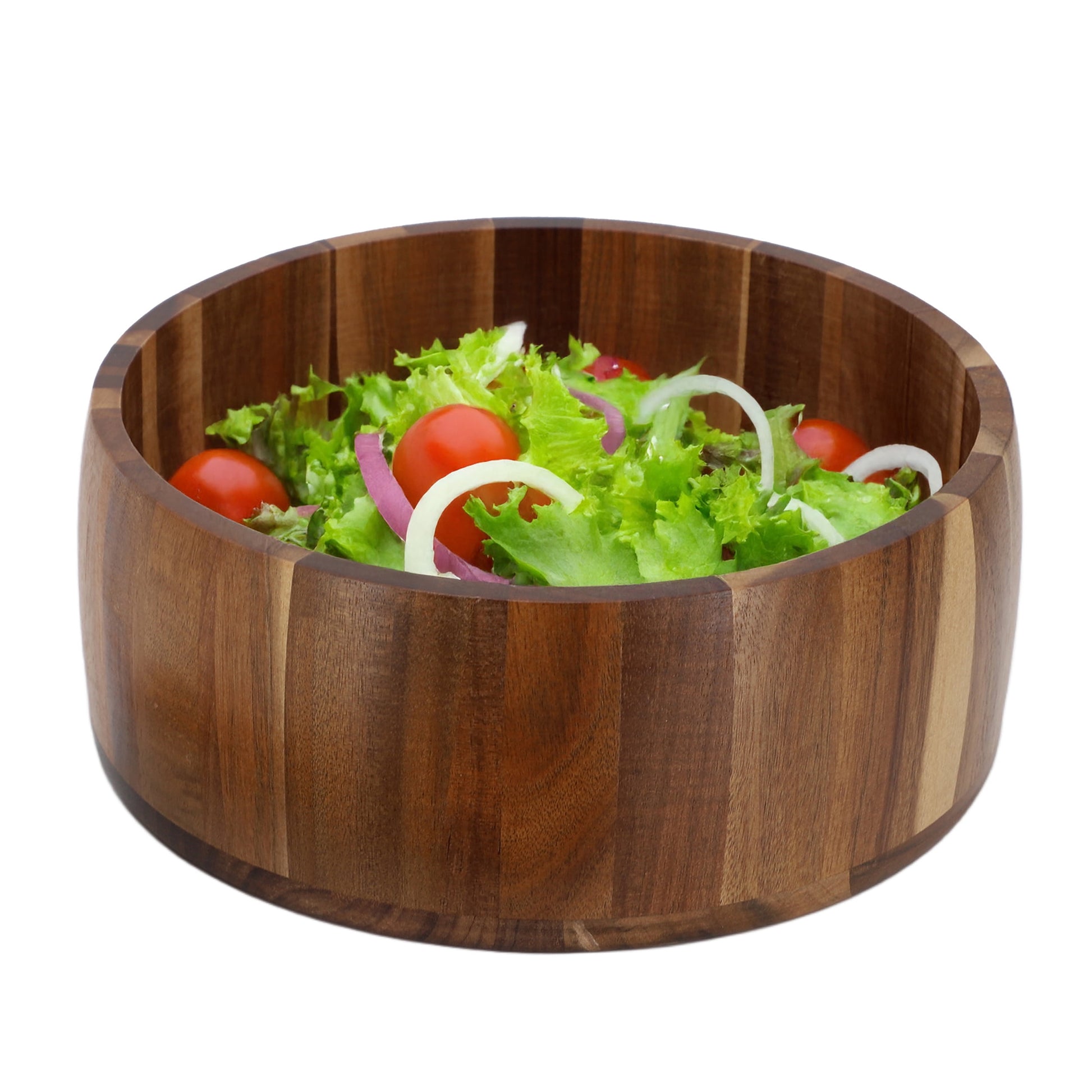 Elama 9.75 Inch Large Acacia Wood Salad Bowl