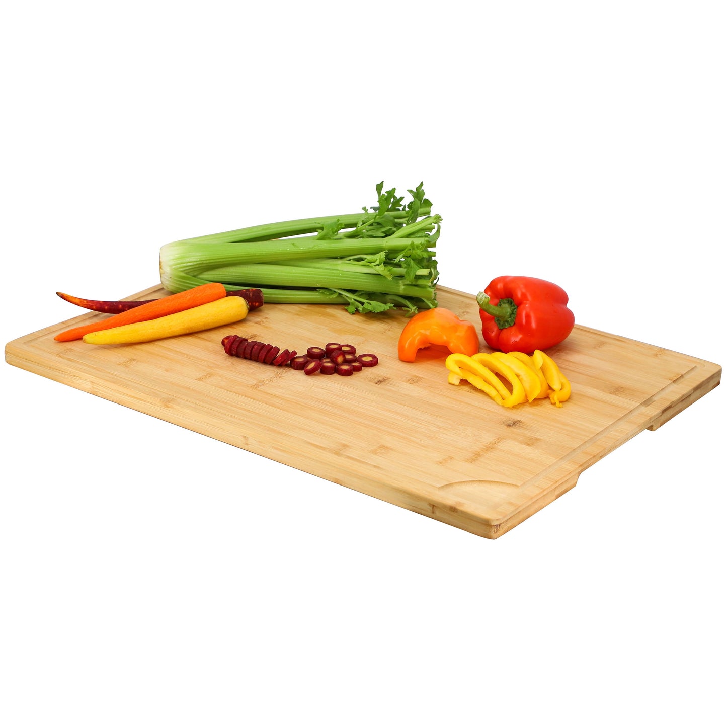 Elama Bamboo 24 x 18 Inch Large Cutting, Prep and Serving Board