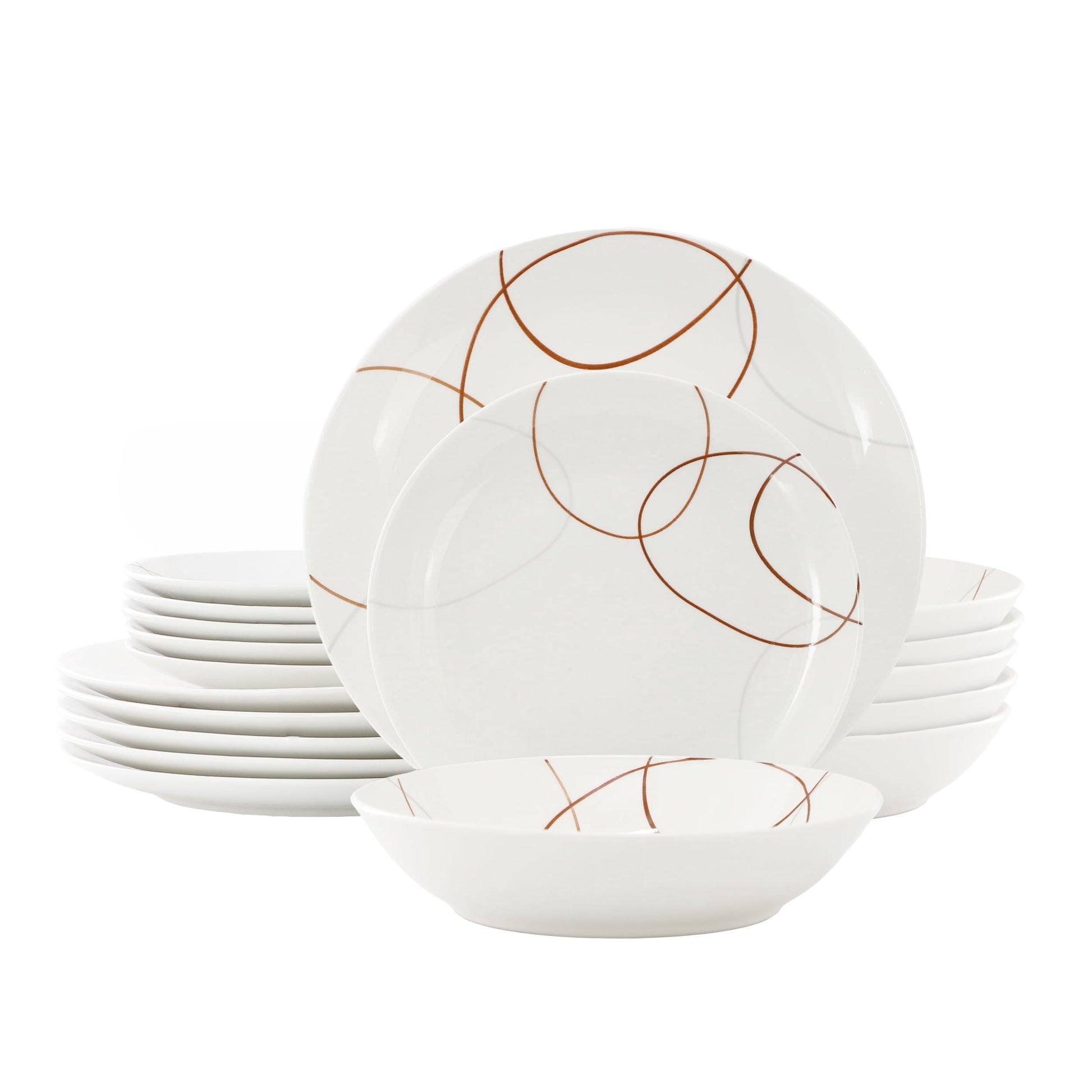 Elama Sydney 18 Piece Porcelain Dinnerware Set, Service for 6