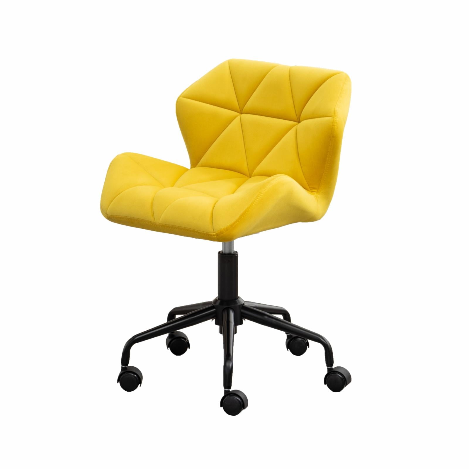 Eldon Diamond Tufted Adjustable Swivel Office Chair in Yellow
