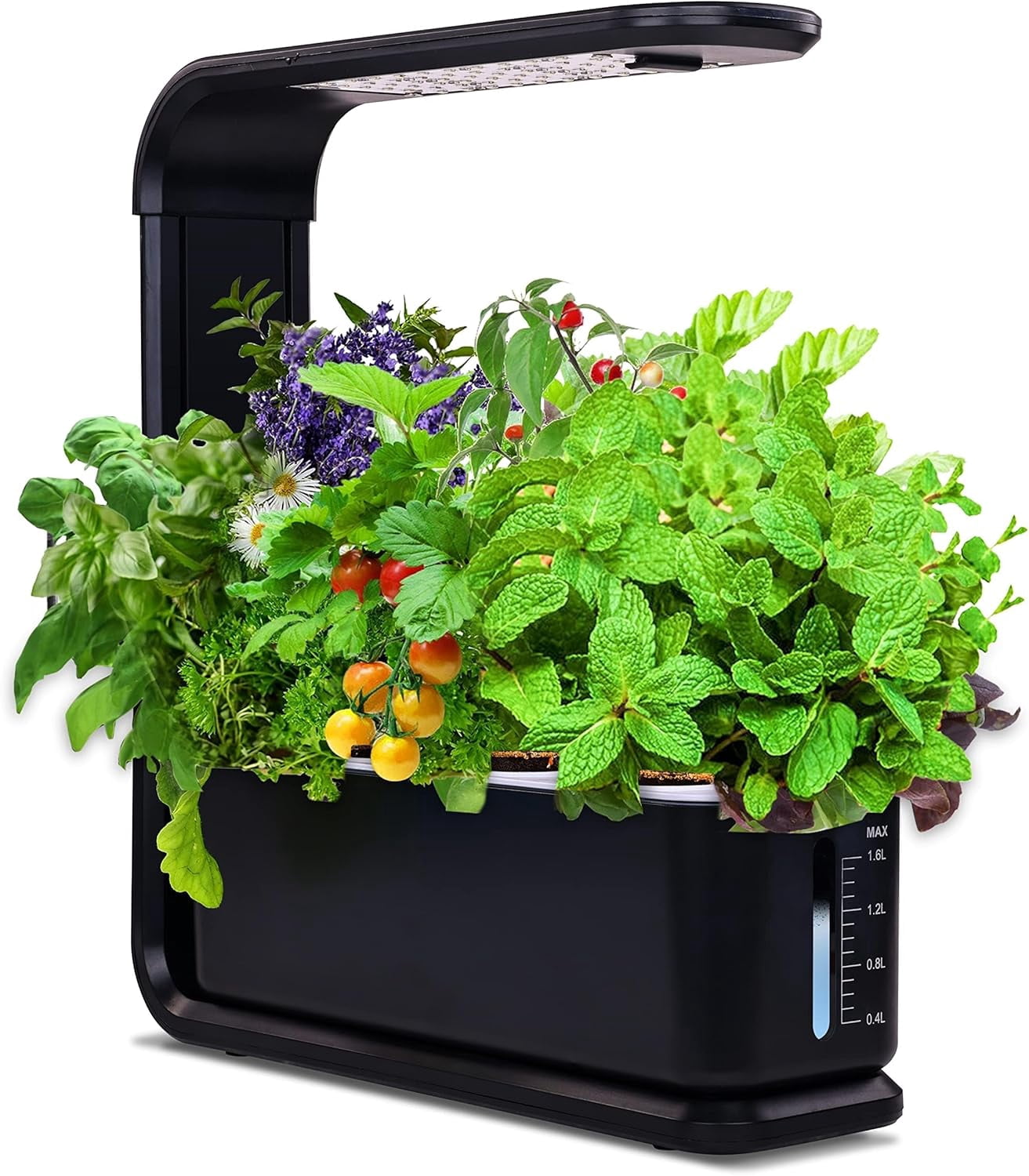 Elevon Sprout Indoor Hydroponic Herb Garden with LED Grow Light for Home, Black
