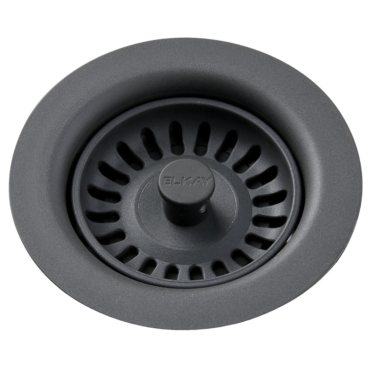 Elkay LKQS35GY Polymer Drain Fitting, Removable Basket Strainer and Rubber Stopper Gray