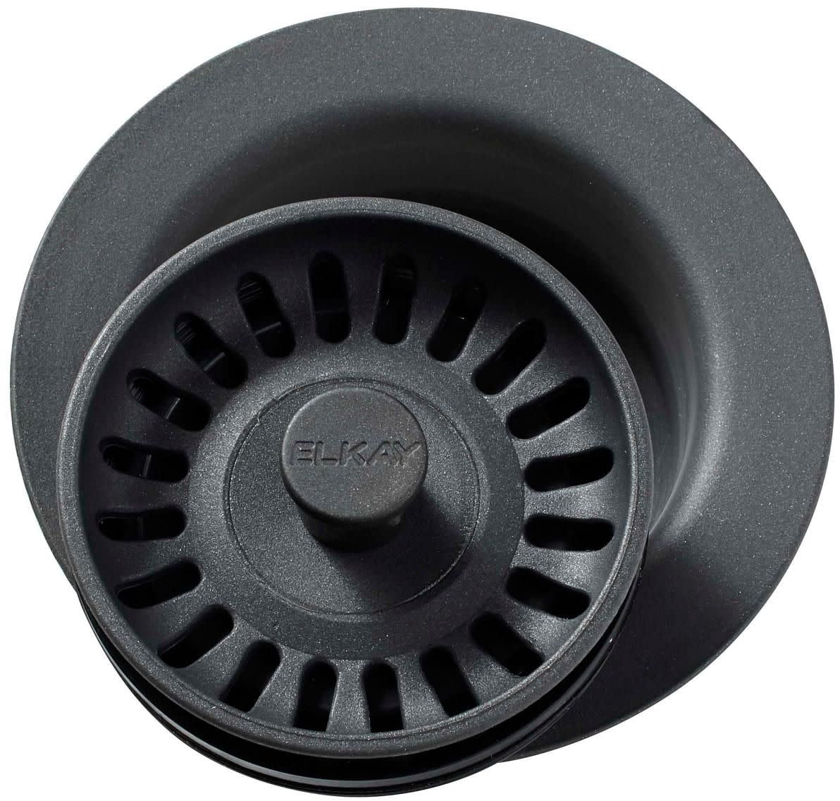 Elkay Polymer 3-1/2" Disposer Flange with Removable Basket Strainer and Rubber Stopper Charcoal
