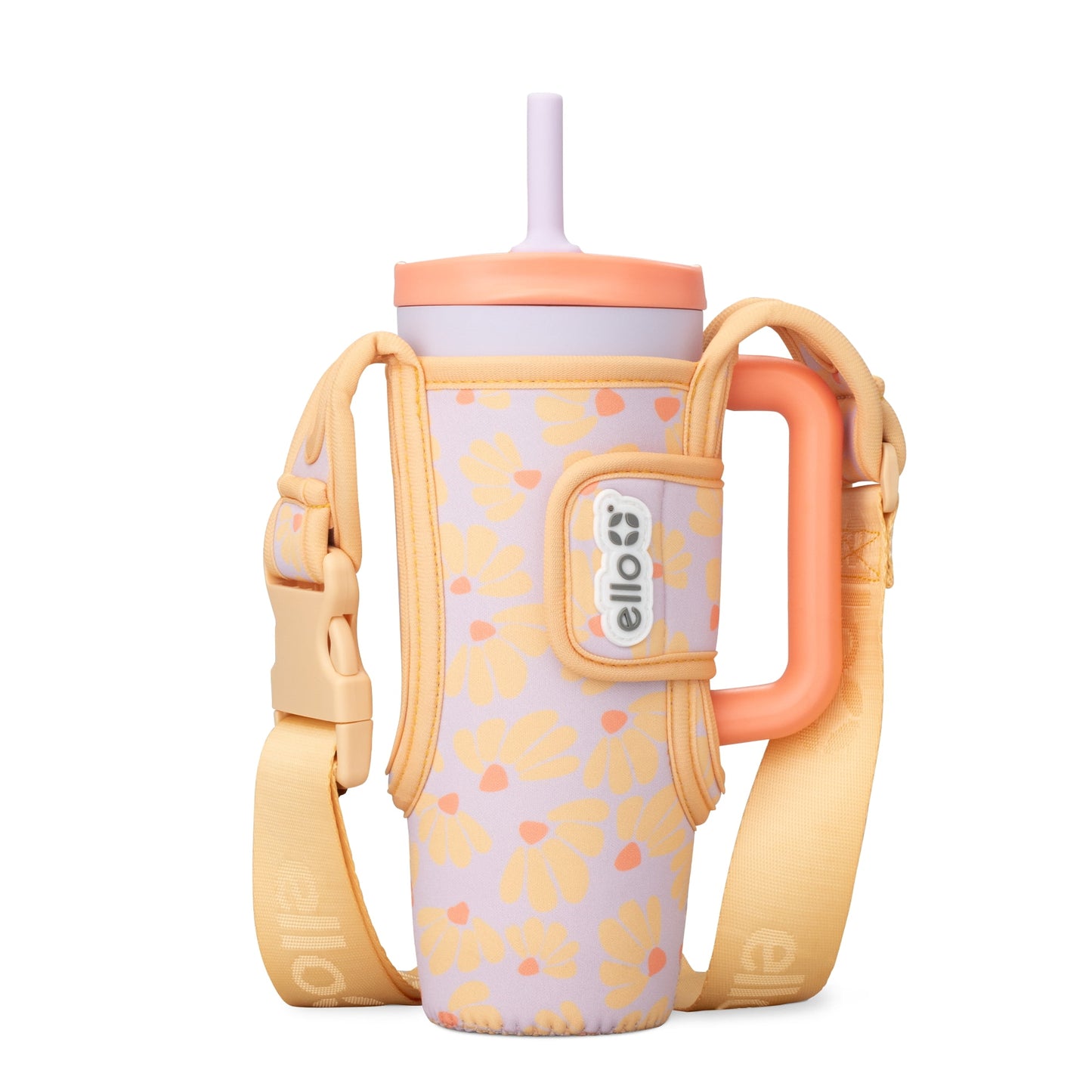Ello Ultra Clean 24oz Insulated Leak-Proof Lid Tumbler with Sling, Flowers