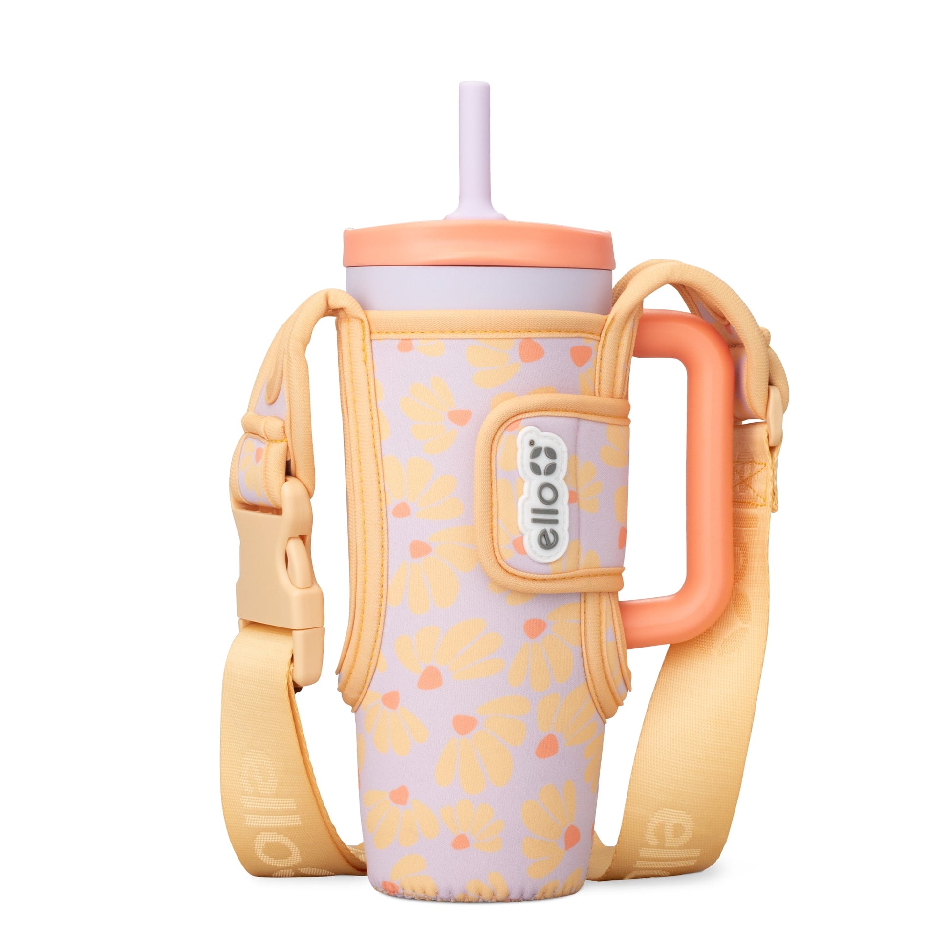 Ello Ultra Clean 24oz Insulated Leak-Proof Lid Tumbler with Sling, Flowers