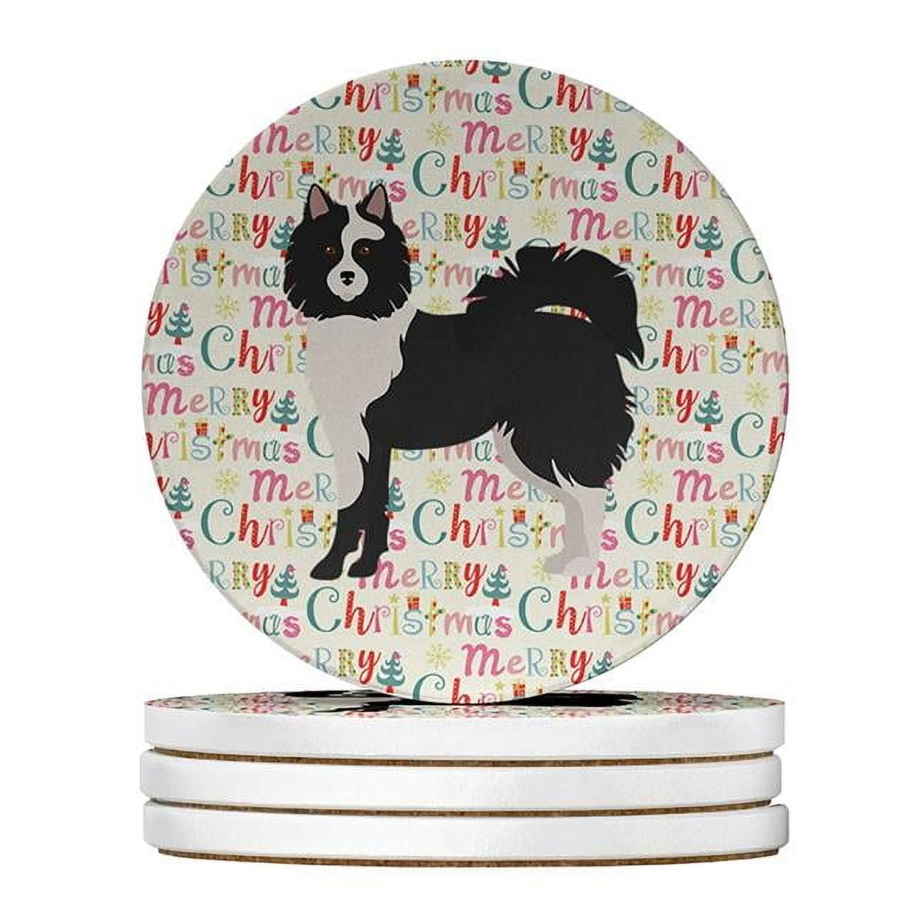 Elo Dog #2 Merry Christmas Large Sandstone Coasters Pack of 4 4 in x 4 in