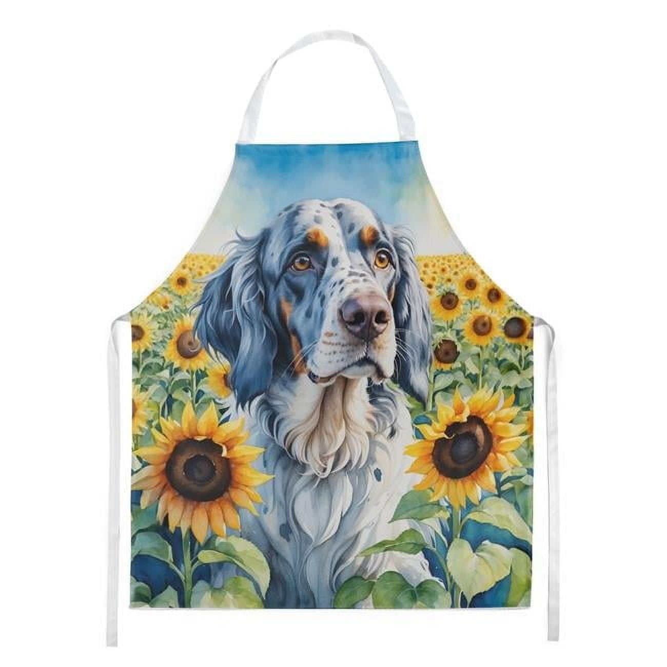 English Setter in Sunflowers Apron 27 in x 30 in