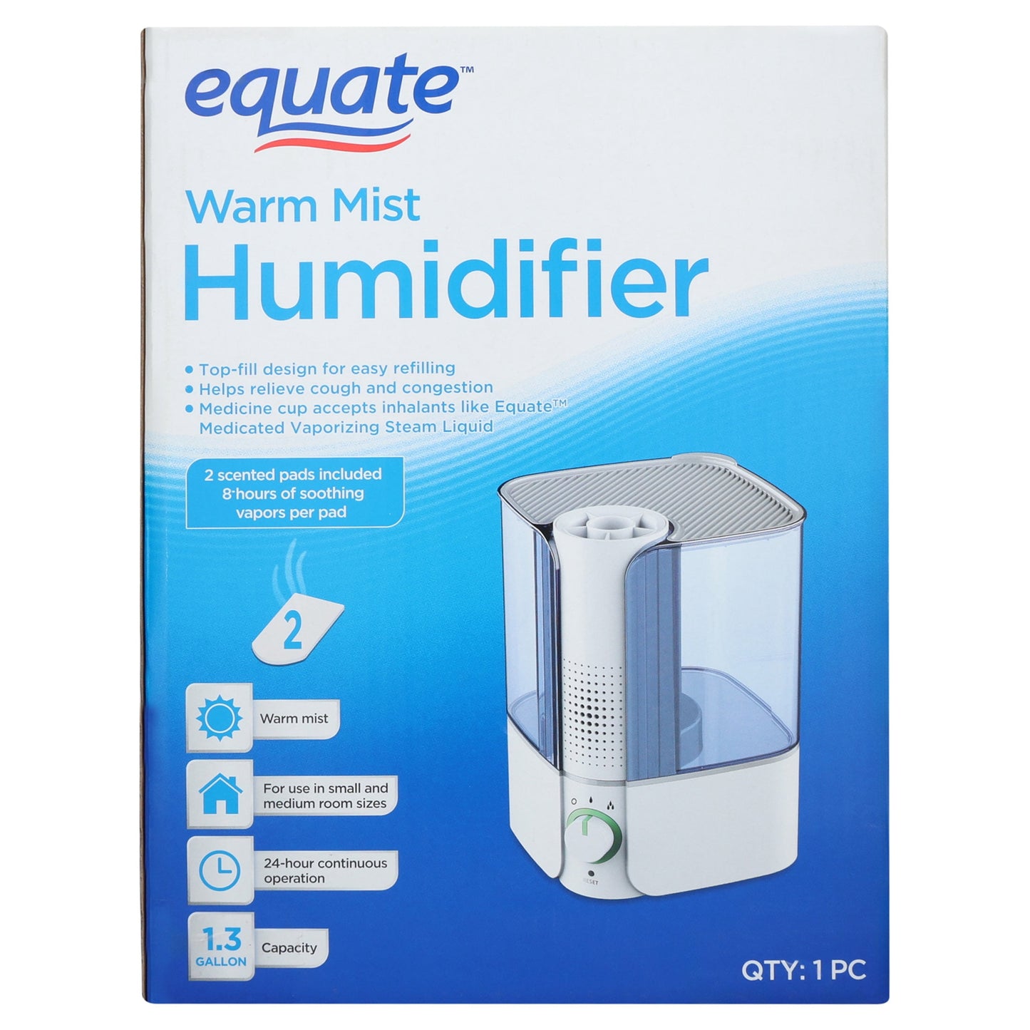 Equate 1.3-Gallon Warm Mist Humidifier