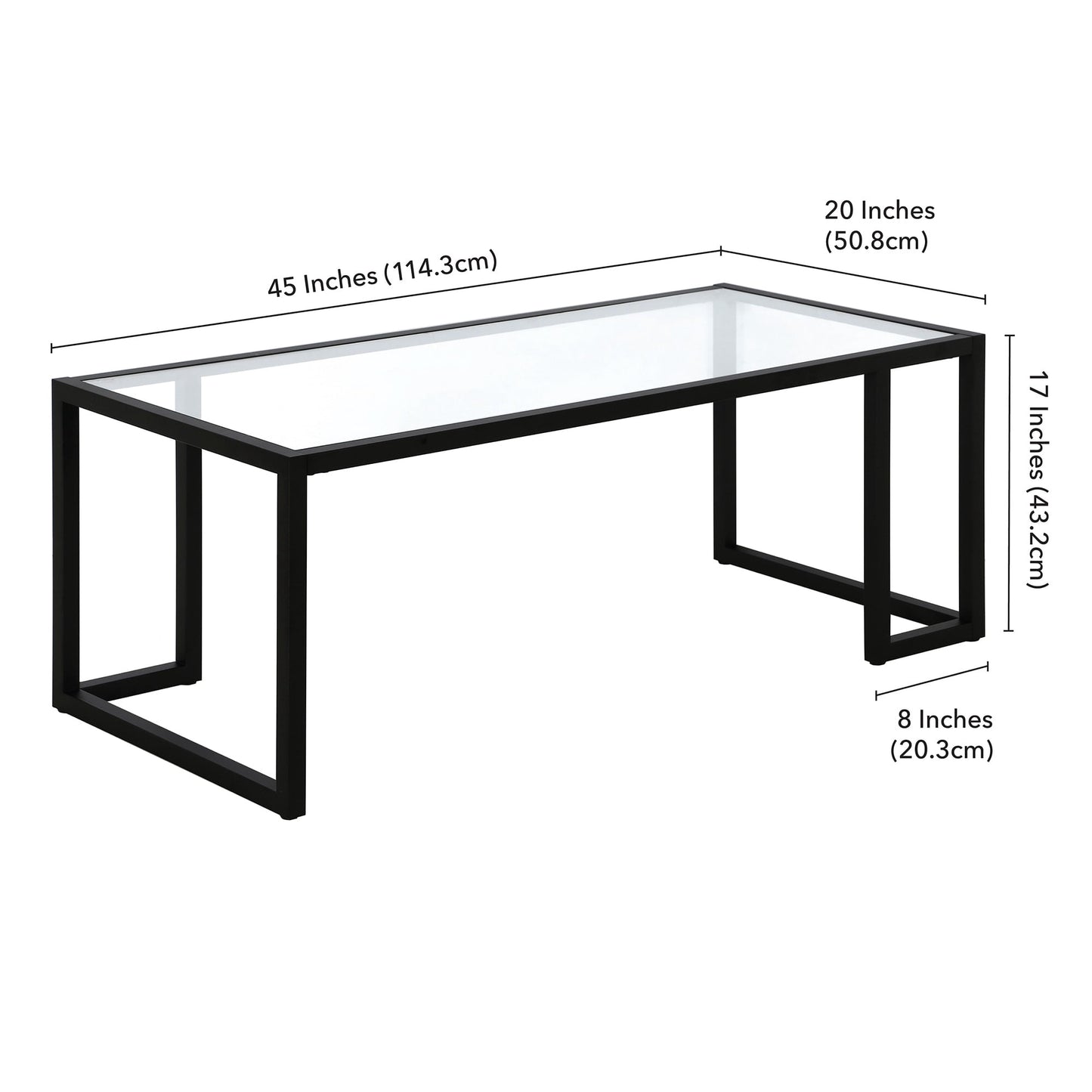 Evelyn&Zoe Oscar 45" Wide Rectangular Coffee Table, Blackened Bronze