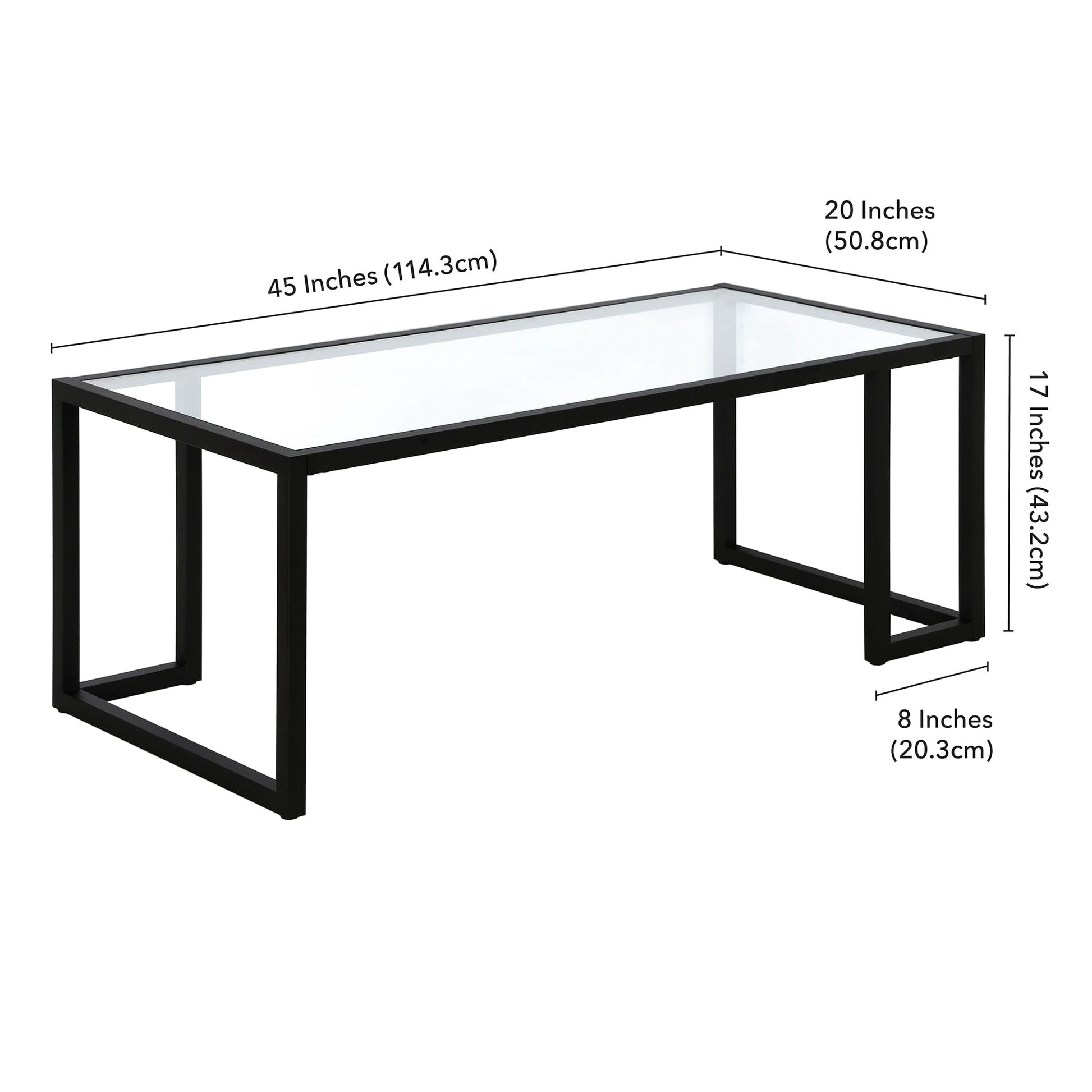 Evelyn&Zoe Oscar 45" Wide Rectangular Coffee Table, Blackened Bronze