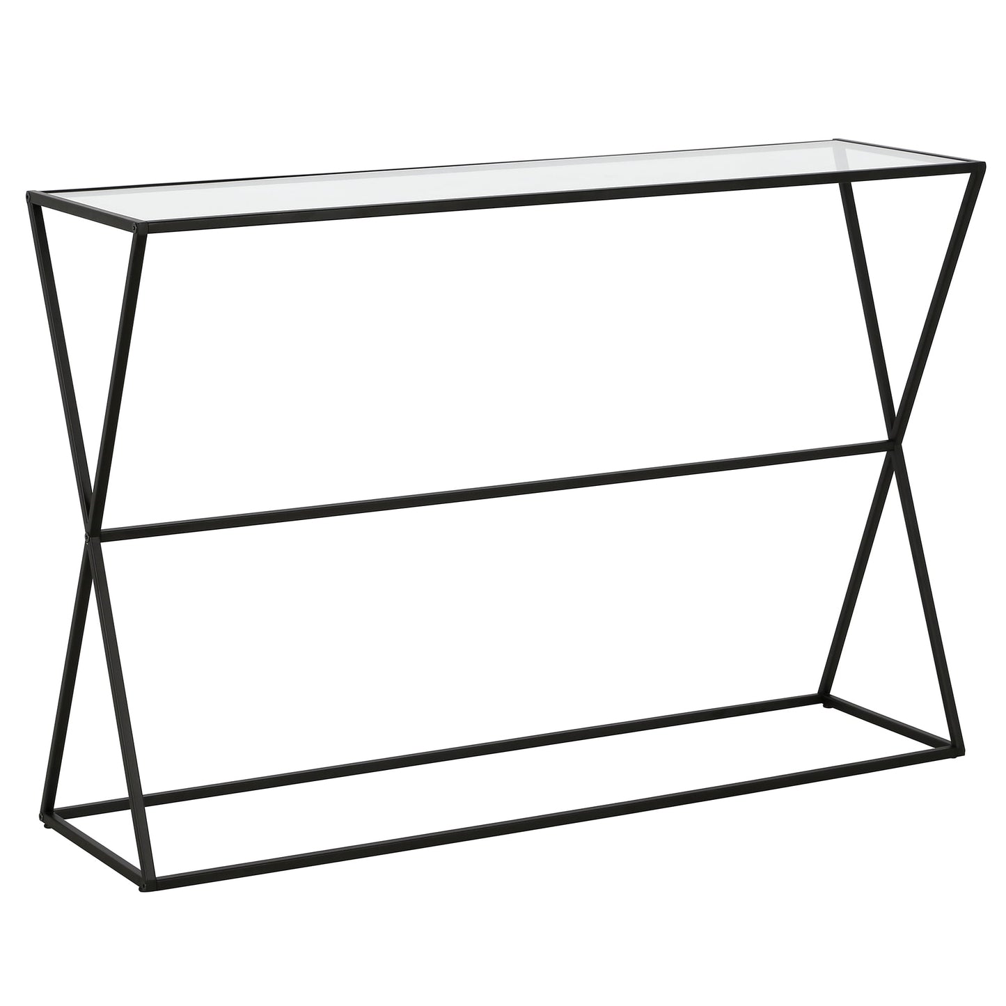 Evelyn&Zoe Sabrina 45" Wide Rectangular Console Table, Blackened Bronze