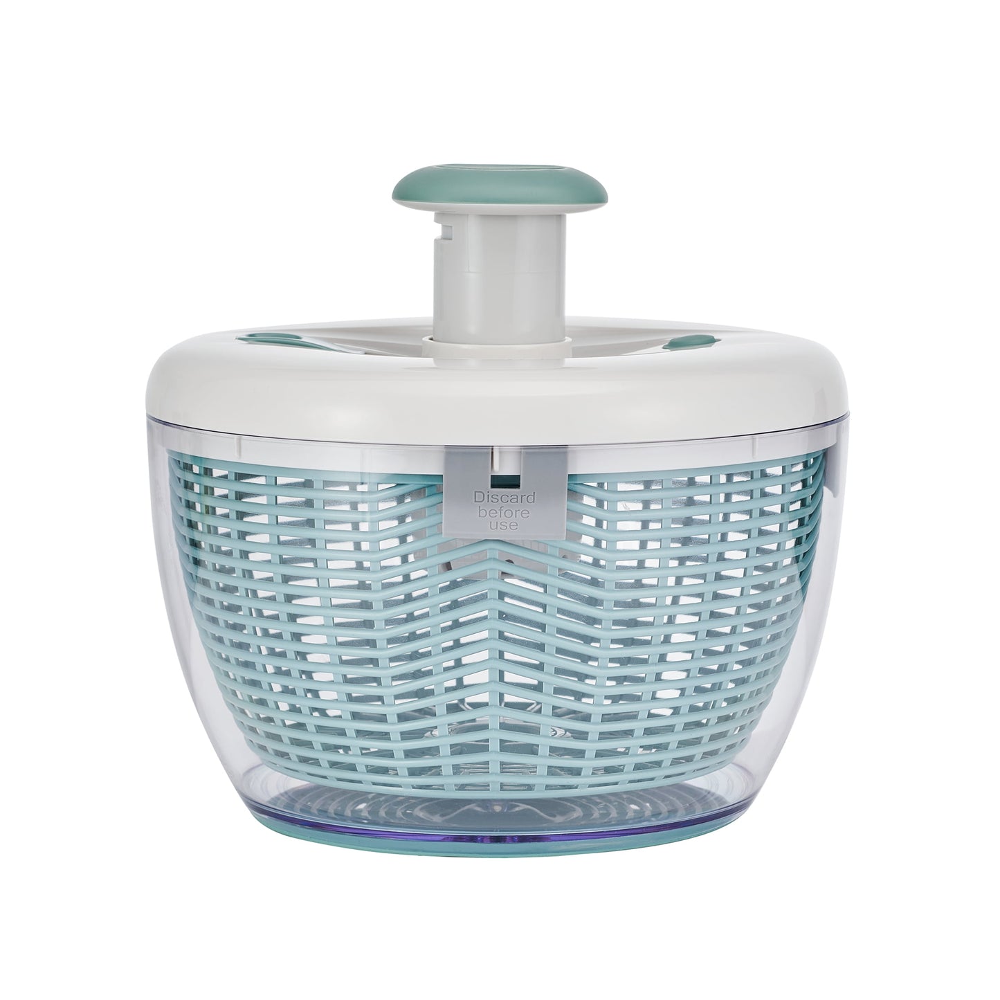 Farberware Professional White and Sage Green Salad Spinner with Hand Pump Mechanism