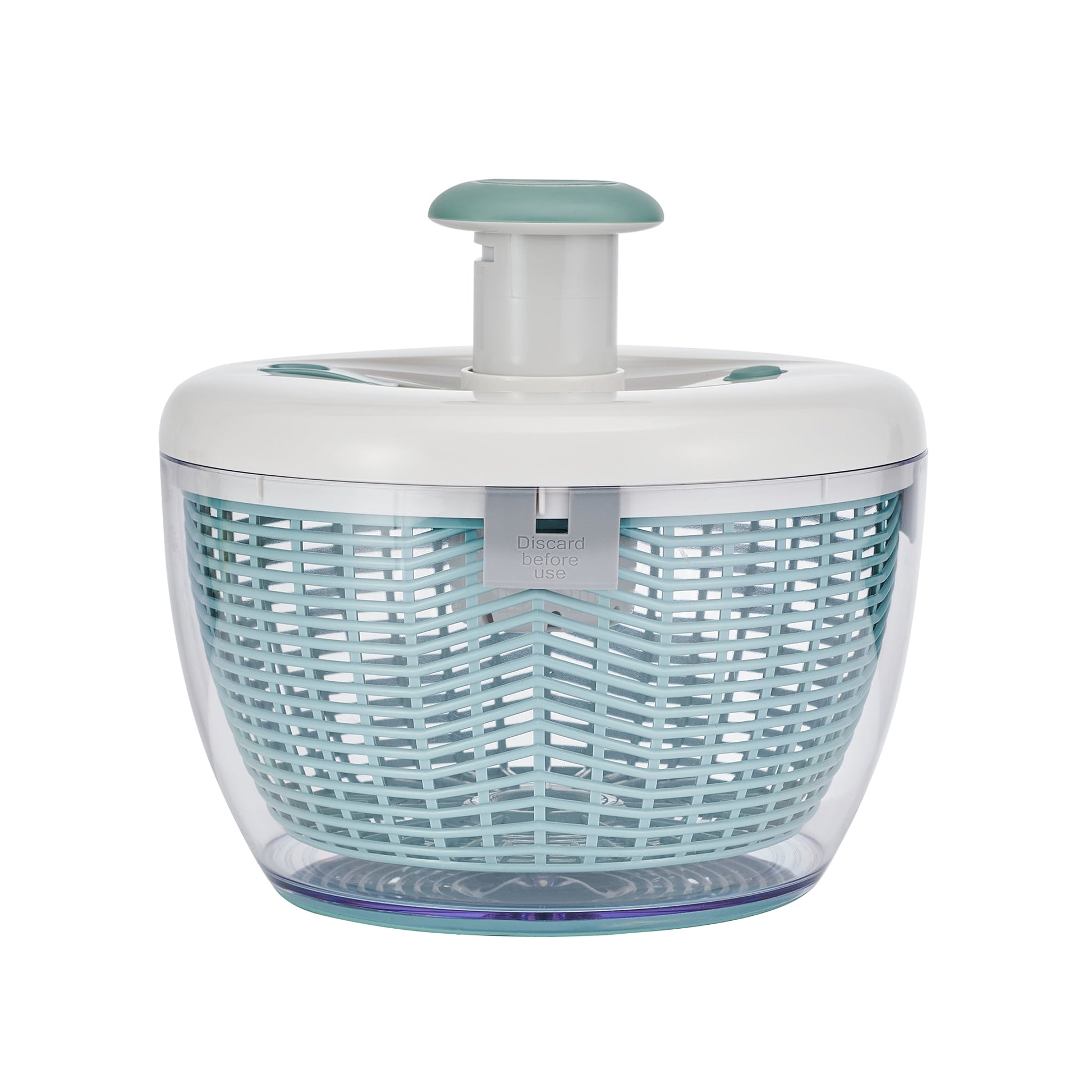 Farberware Professional White and Sage Green Salad Spinner with Hand Pump Mechanism