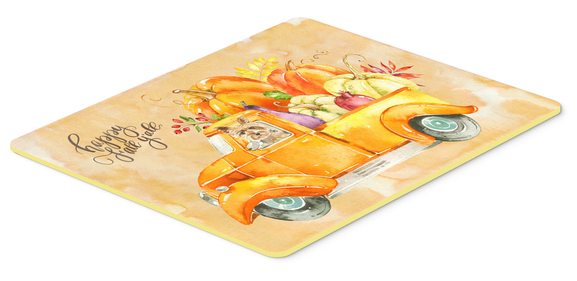 Fall Harvest Yorkshire Terrier Kitchen or Bath Mat 24x36