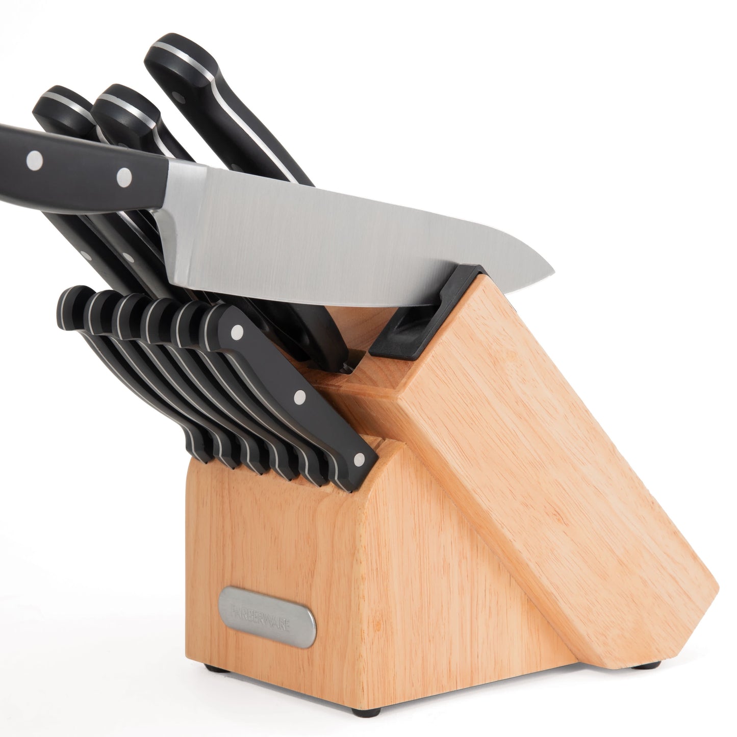 Farberware 14-Piece Forged Triple Rivet Knife Set with Built-in Edgekeeper Knife Sharpener