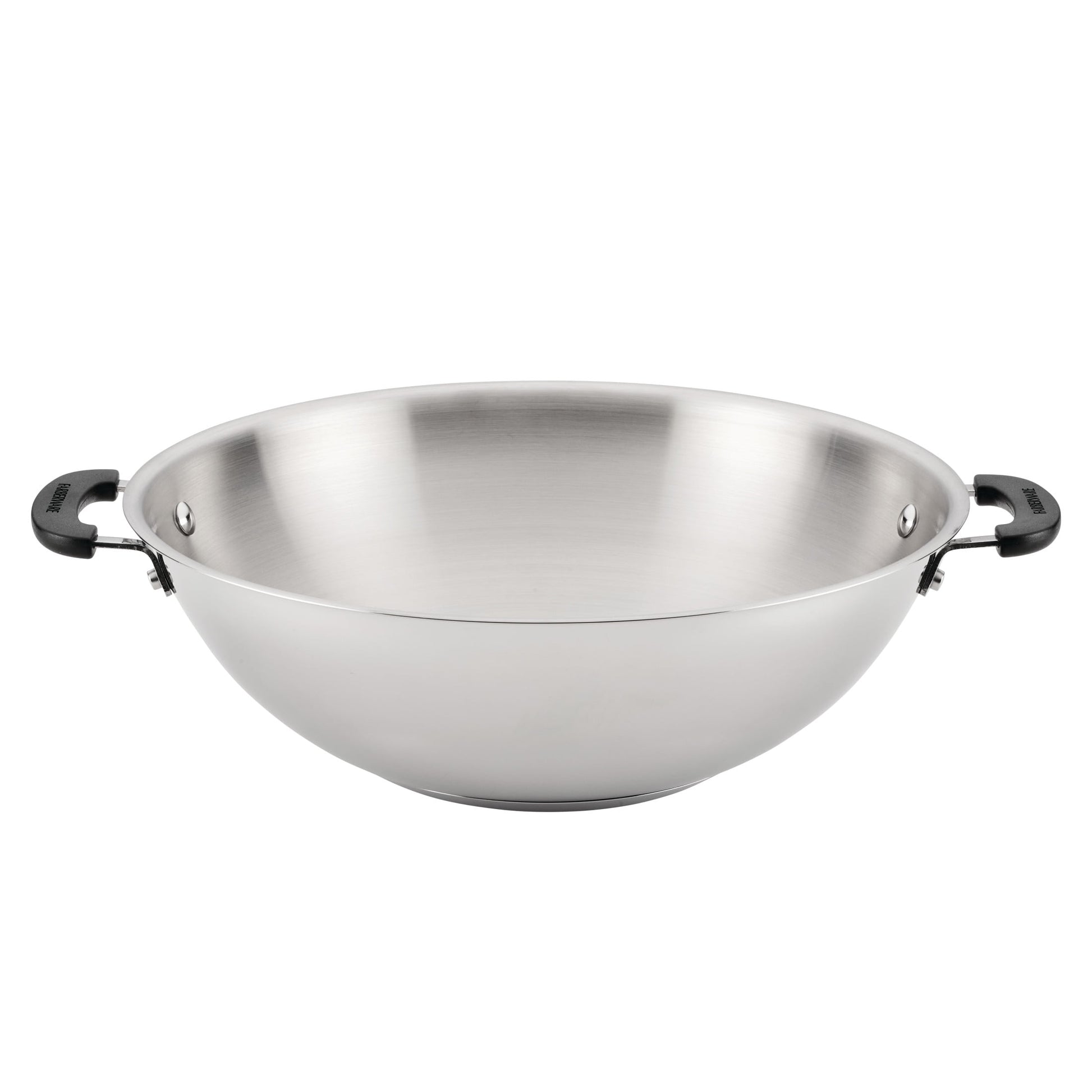 Farberware Brilliance 14 Inch Wok Induction Compatible, Metal Utensil and Dishwasher Safe, Stainless Steel
