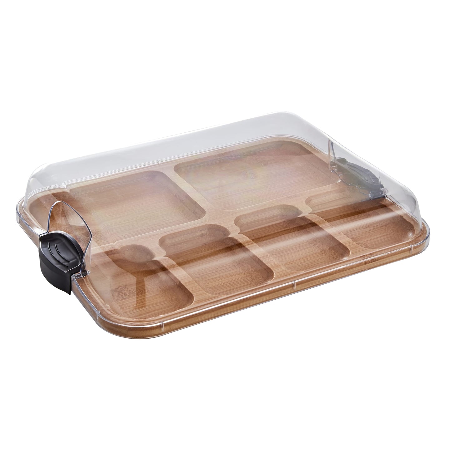 Farberware Build-a-Board Bamboo Charcuterie Board, 6 Compartments, 11x14, Black