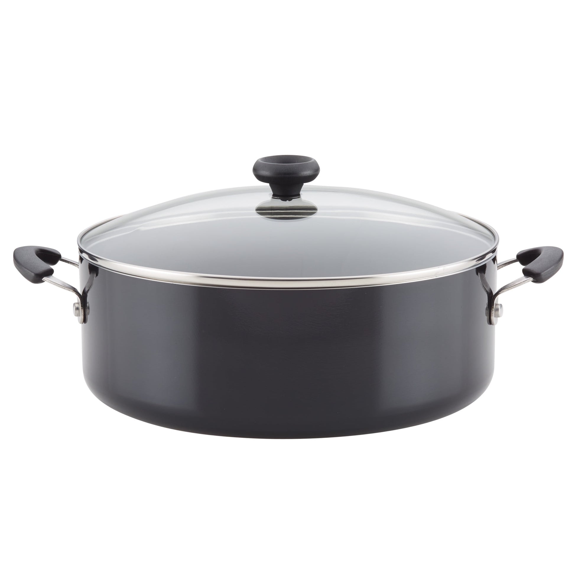 Farberware Easy Clean 8 Quart Nonstick Stockpot / Dutch Oven, Dishwasher Safe, Black