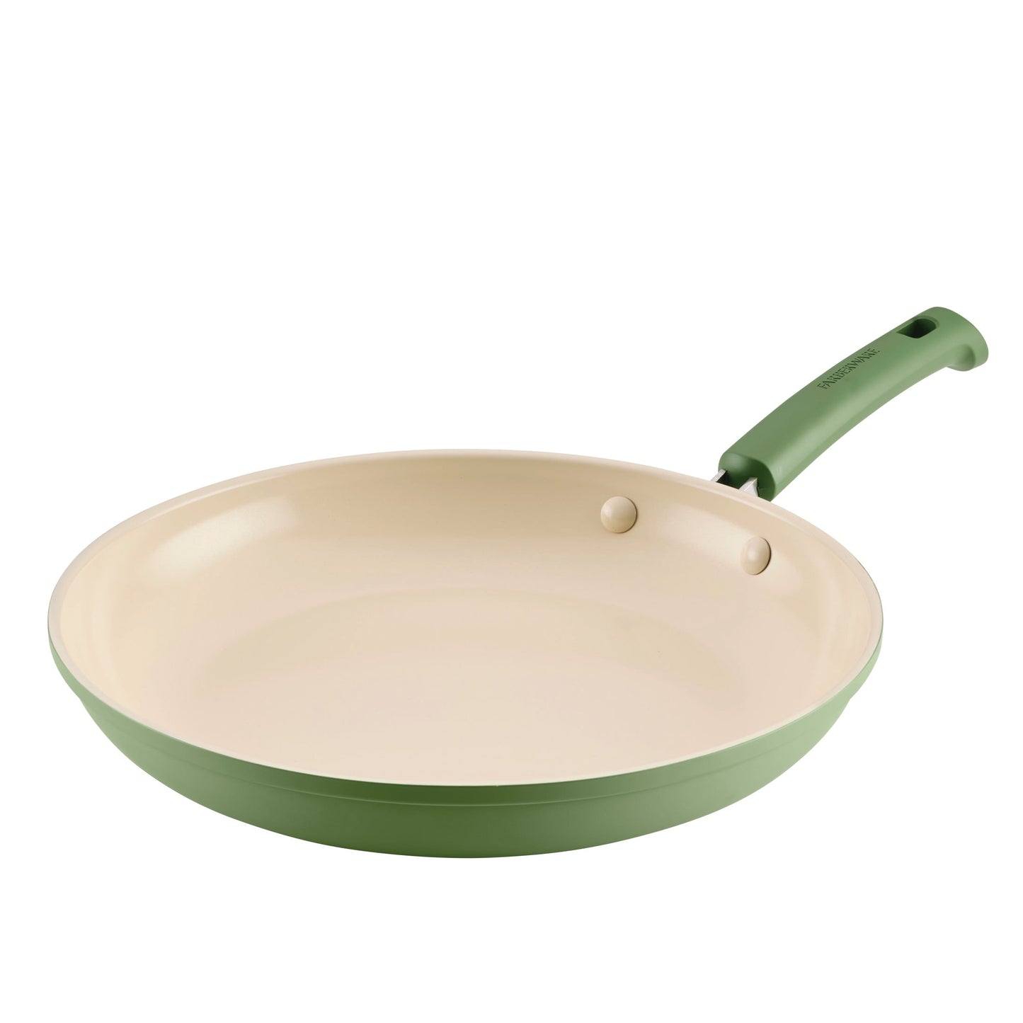 Farberware TrueCook 12.25in Ceramic Frying Pan, Dishwasher and Oven Safe, Green