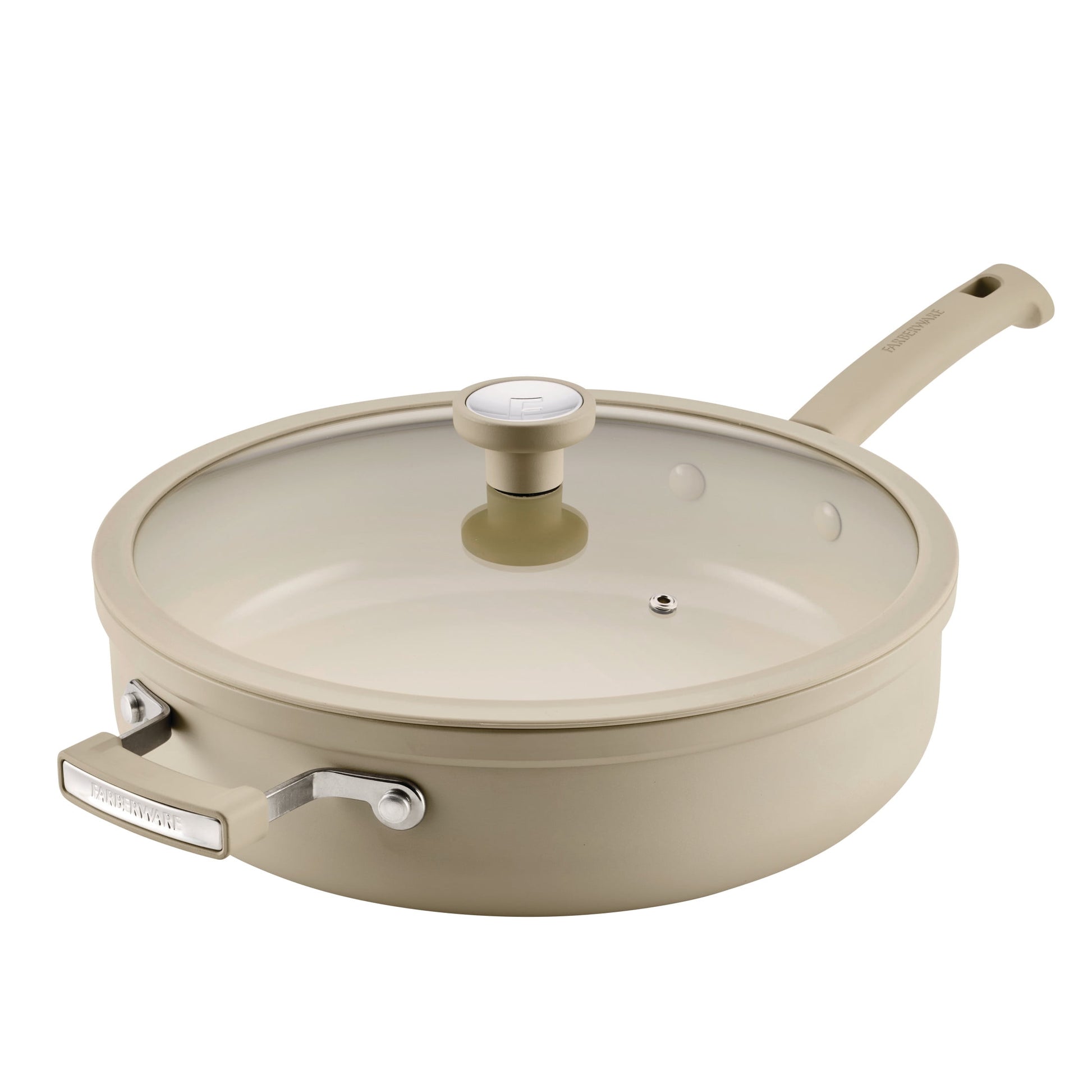Farberware TrueCook 6qt Ceramic Jumbo Cooker, Dishwasher and Oven Safe, Taupe